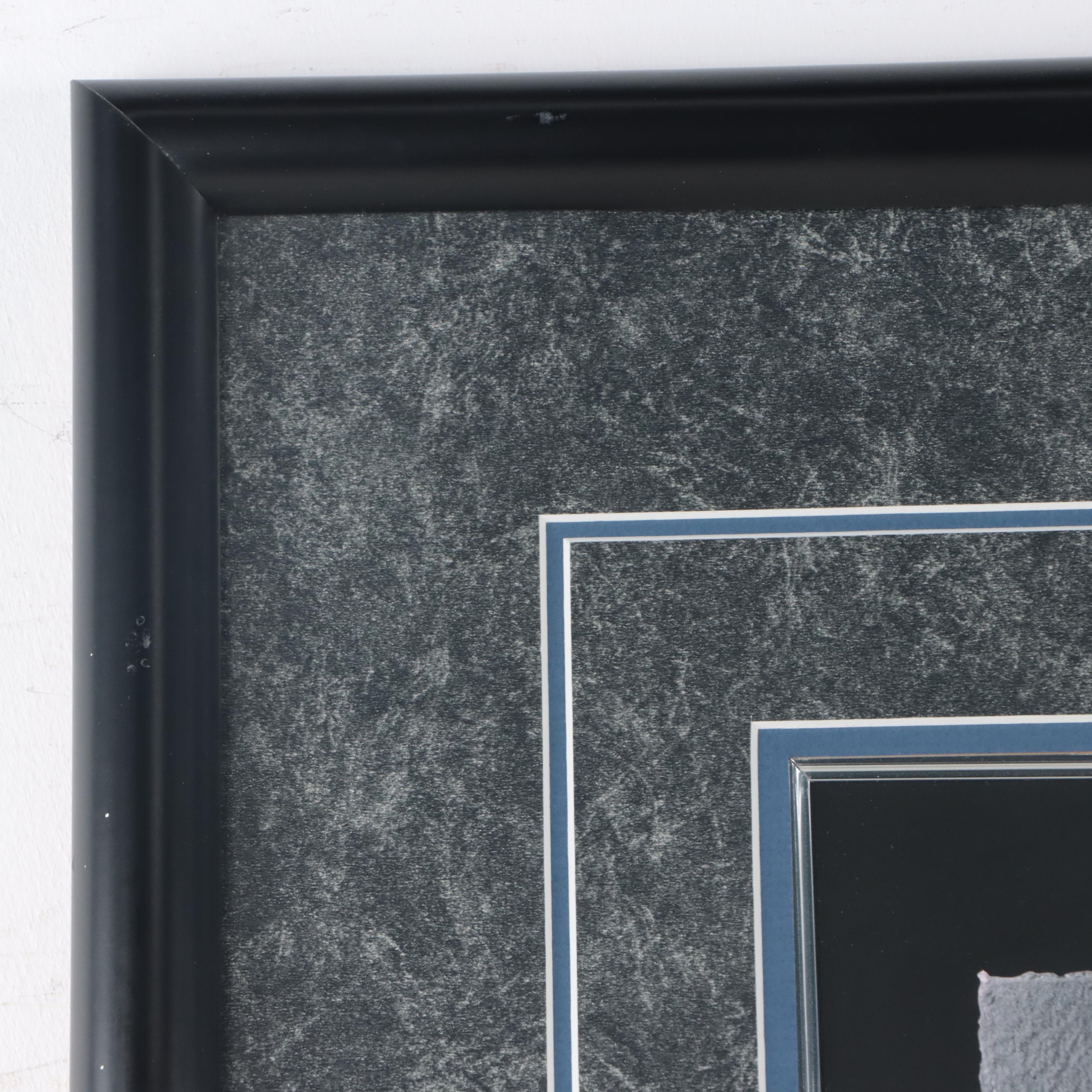 Abstract Embellished Offset Lithograph After Walter Valentini, Late 20th Century