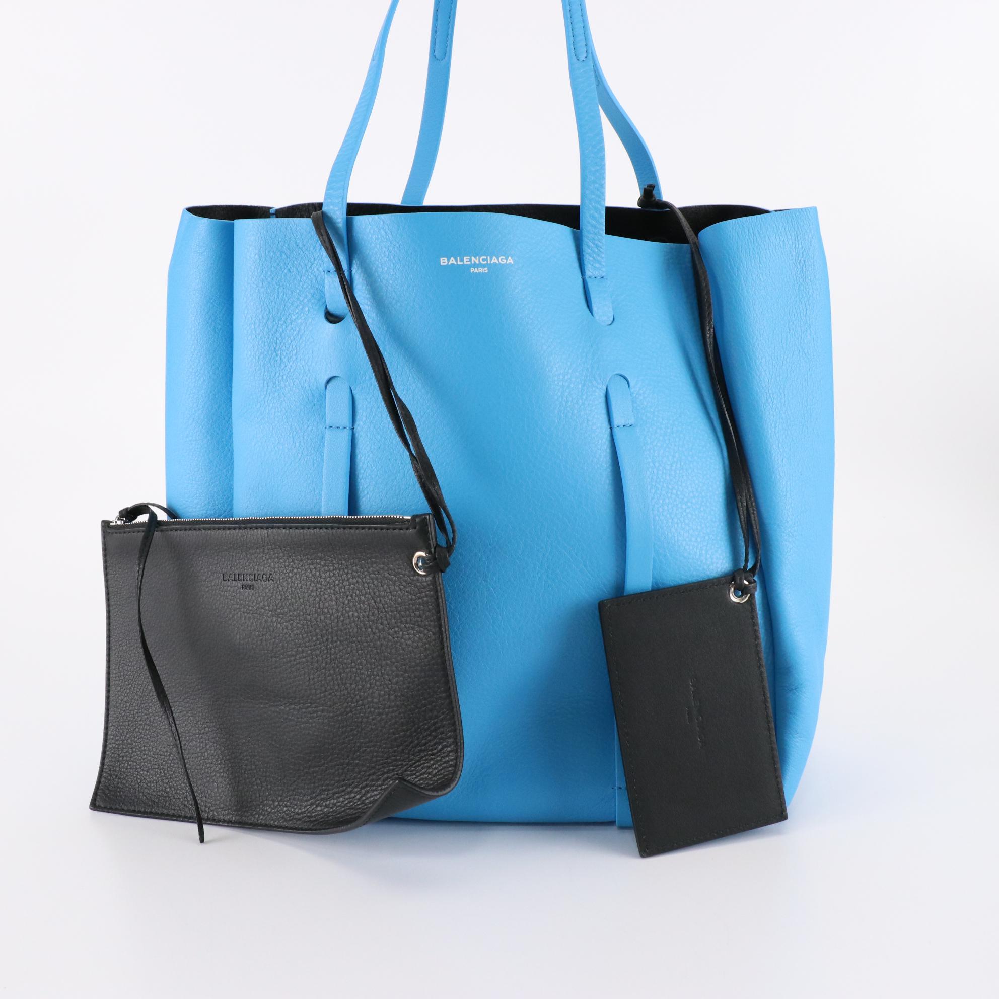Balenciaga Everyday Tote in Leather with Zip Pouch and Compact Mirror
