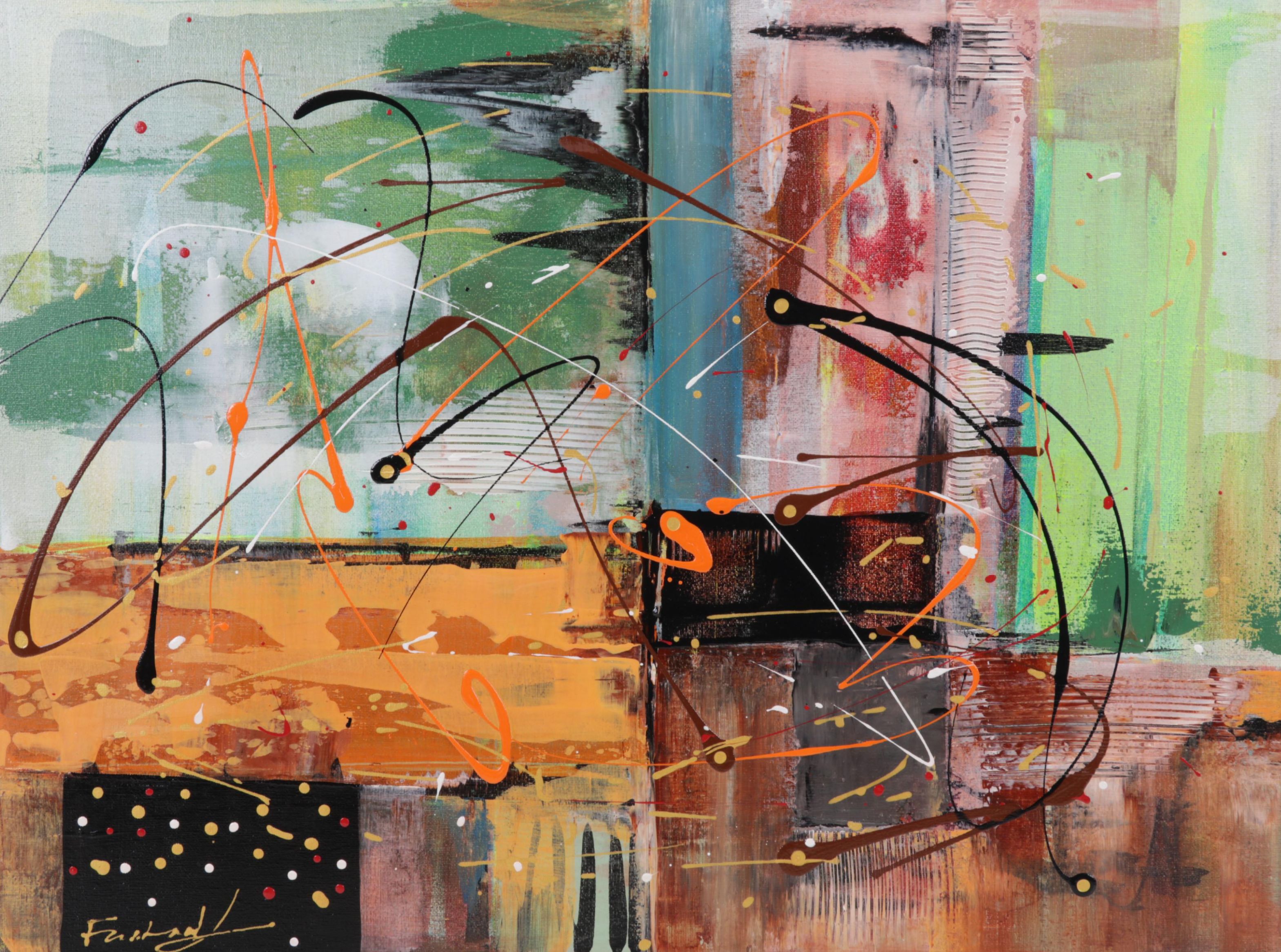 Farshad Lanjani Abstract Acrylic Painting, 21st Century