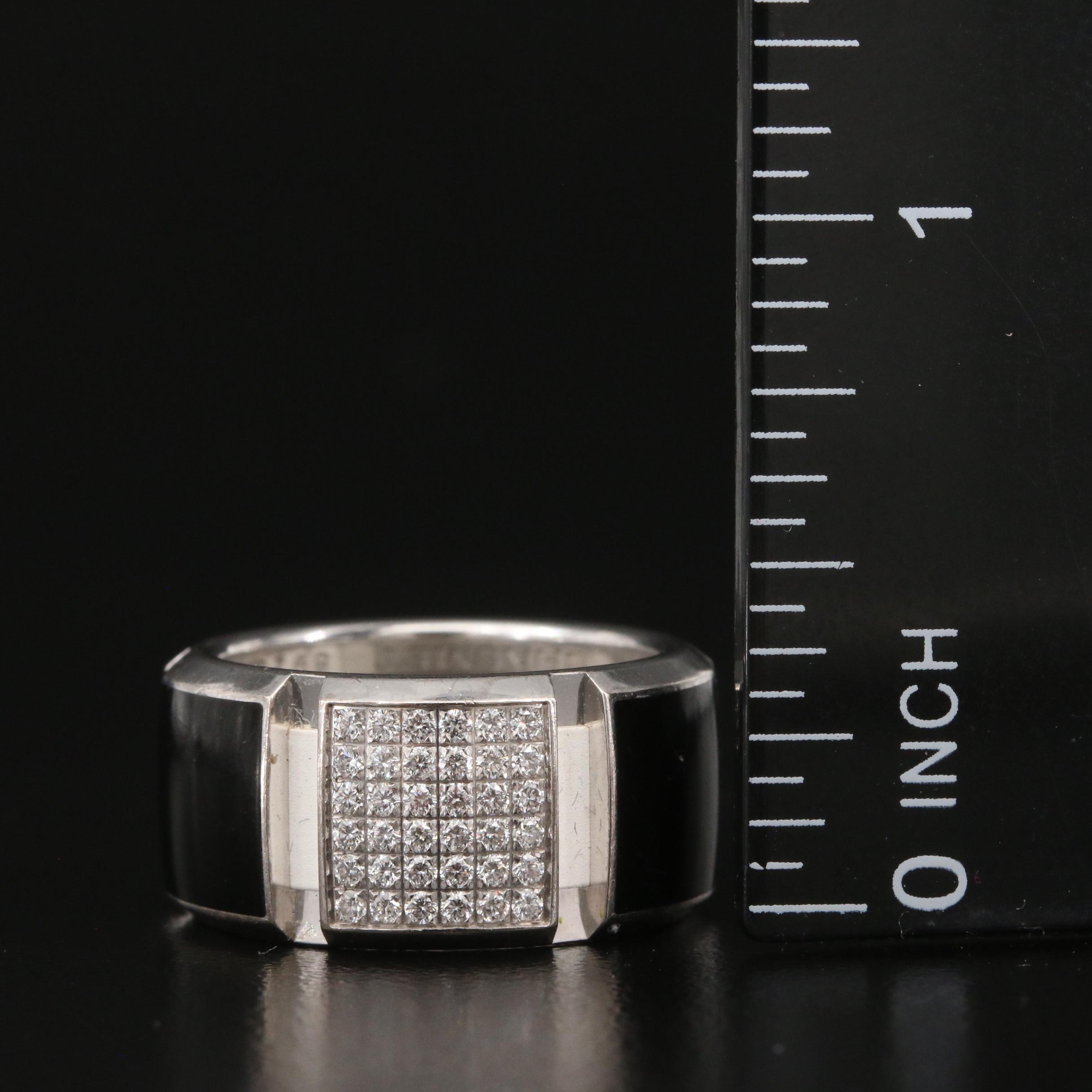 Chaumet "Class One" 18K Black Onyx and Diamond Band