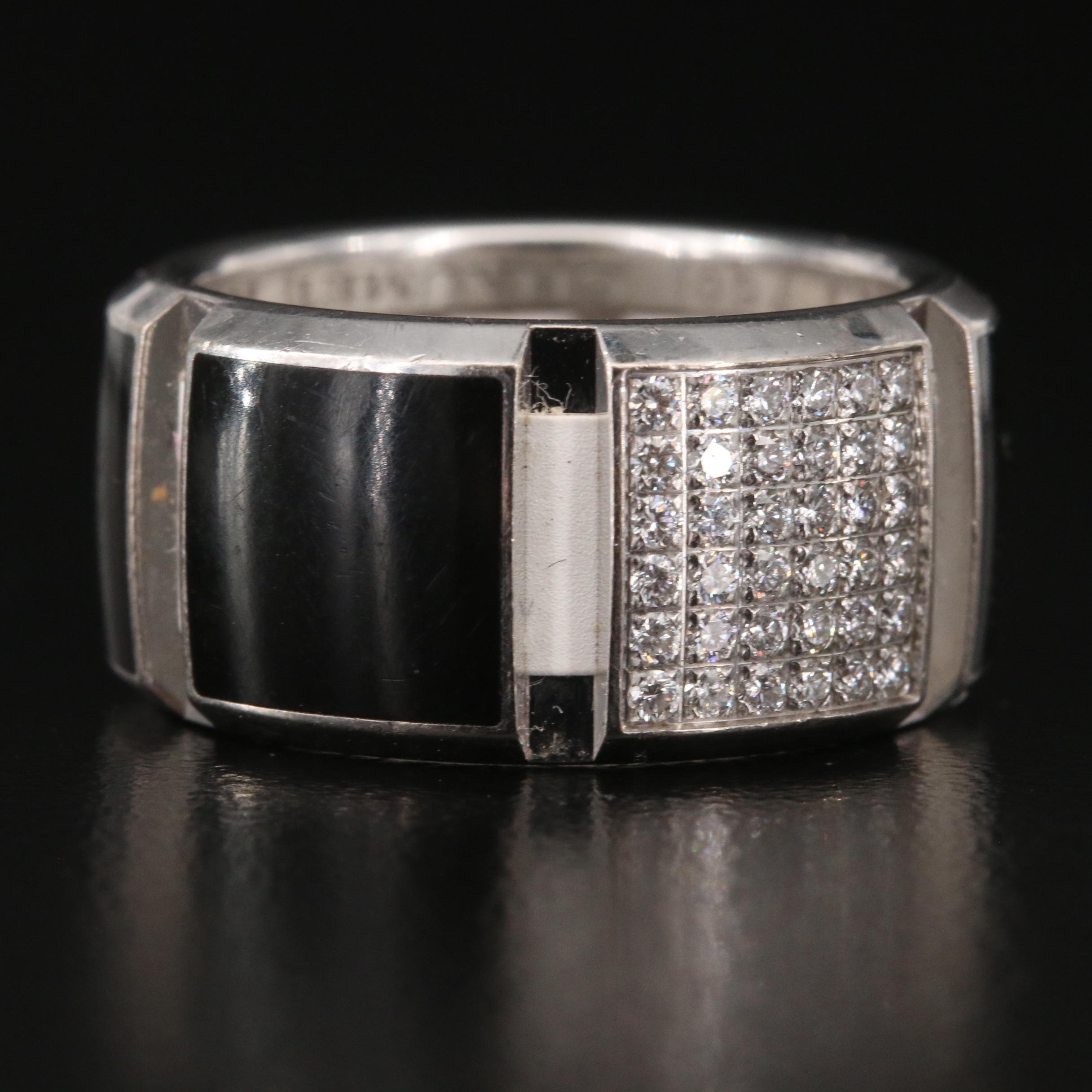 Chaumet "Class One" 18K Black Onyx and Diamond Band
