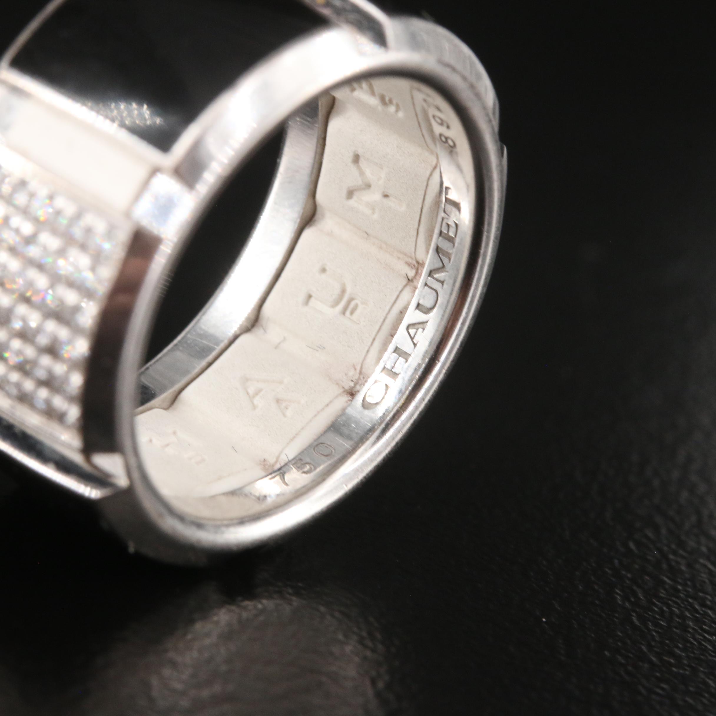 Chaumet "Class One" 18K Black Onyx and Diamond Band