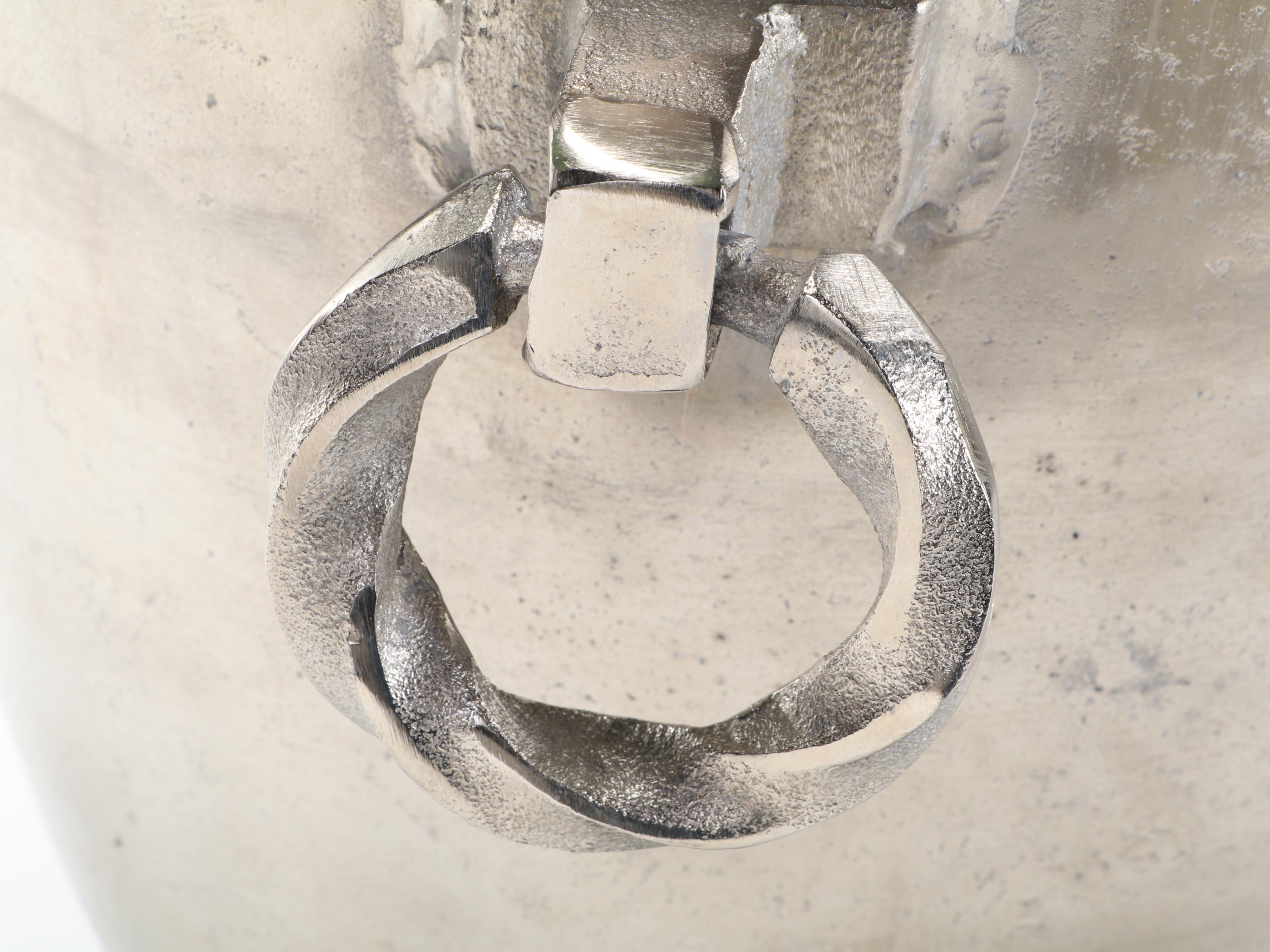 Artificial Juniper Plant in Silver Tone Metal Champagne Bucket Planter