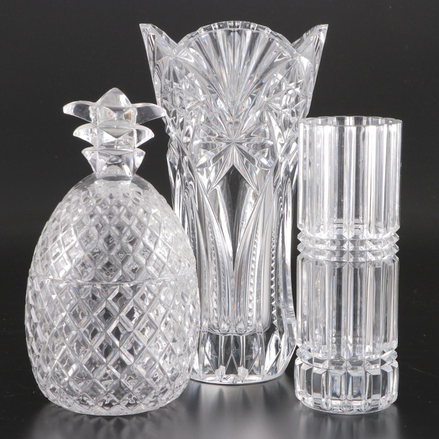 Cristal D'Arques "Montparnasse", "Vincennes" Vases, Godinger "Pineapple" Jar