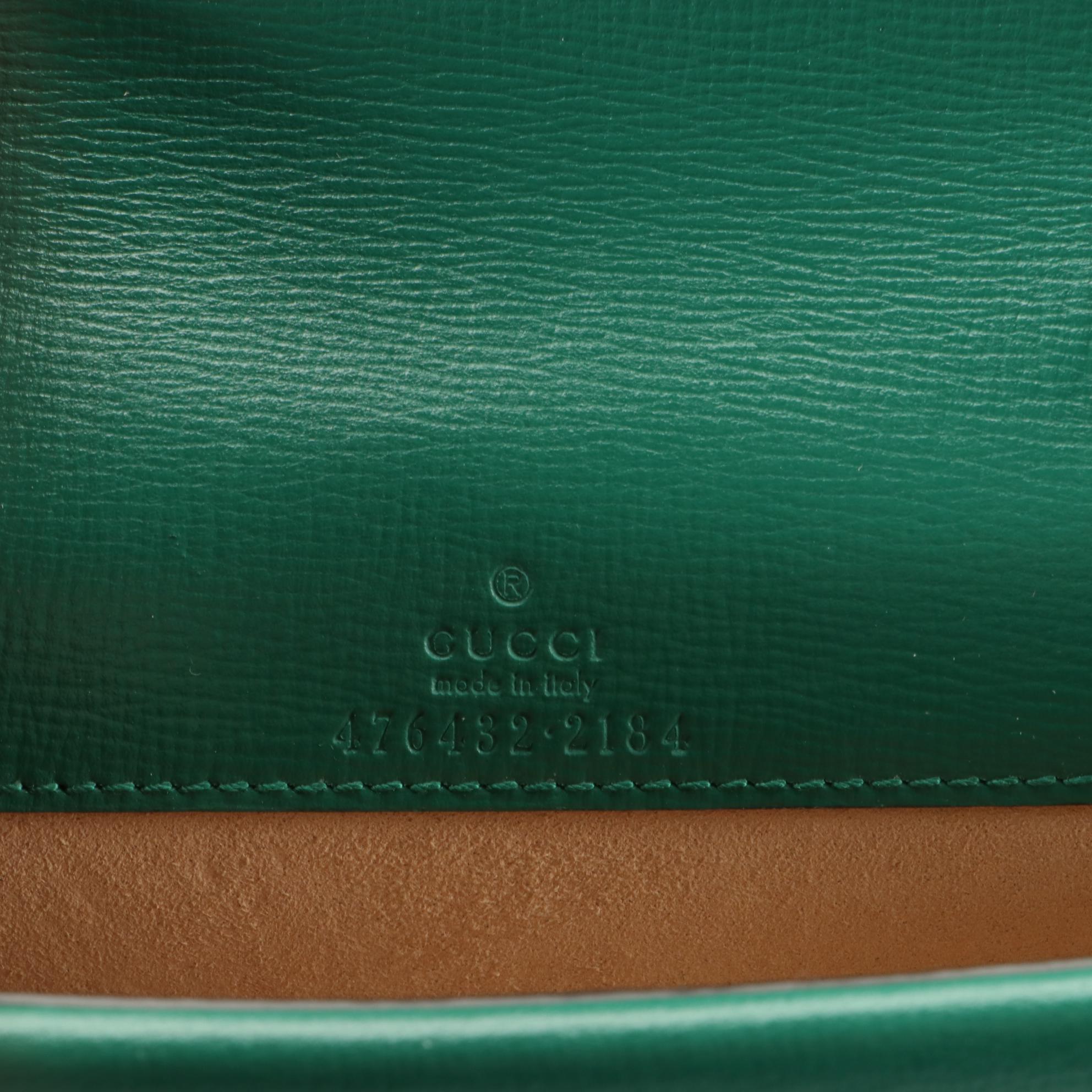 Gucci Dionysus Super Mini Shoulder Bag in Yellow Leather with Green Trim