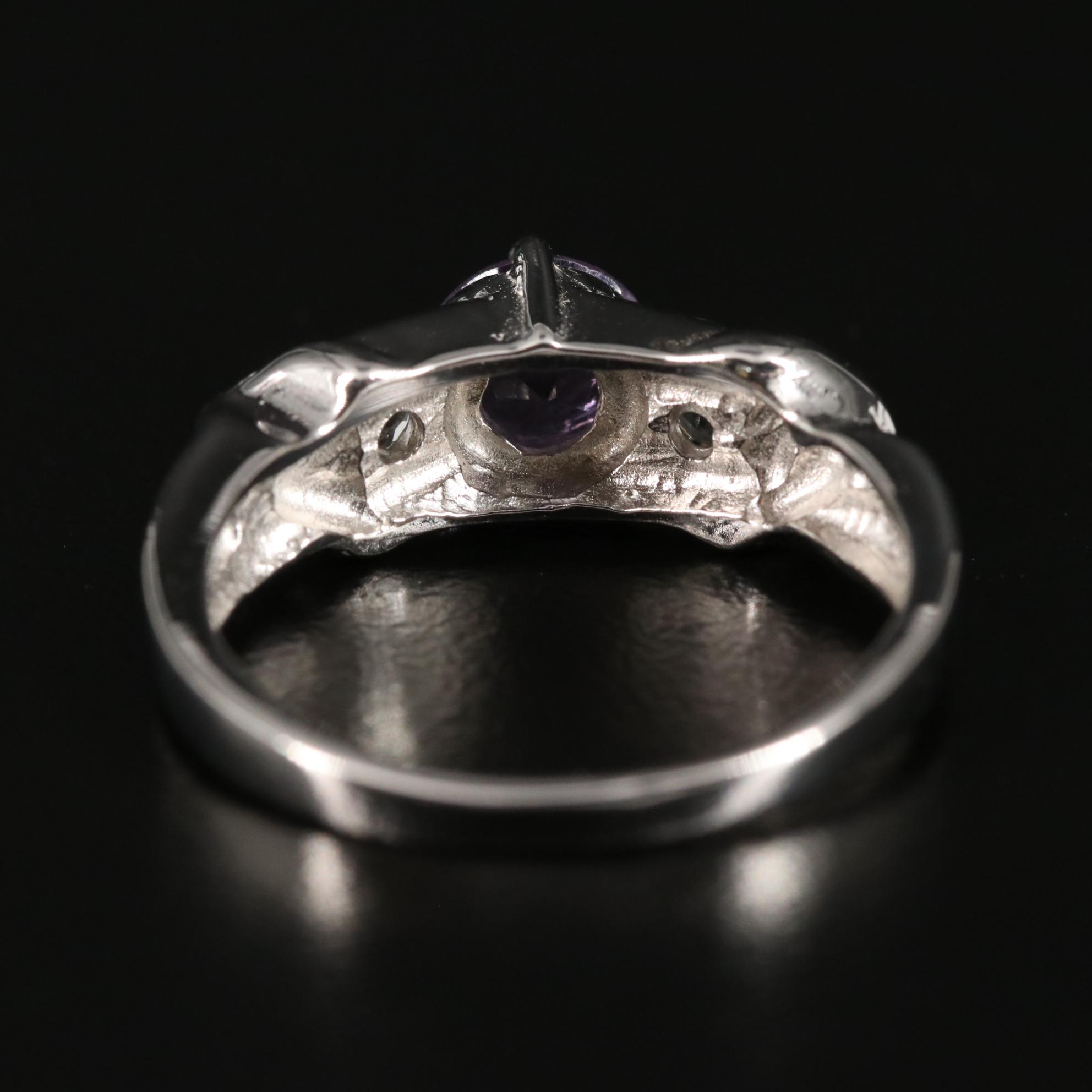 Sterling Amethyst and White Topaz Ring