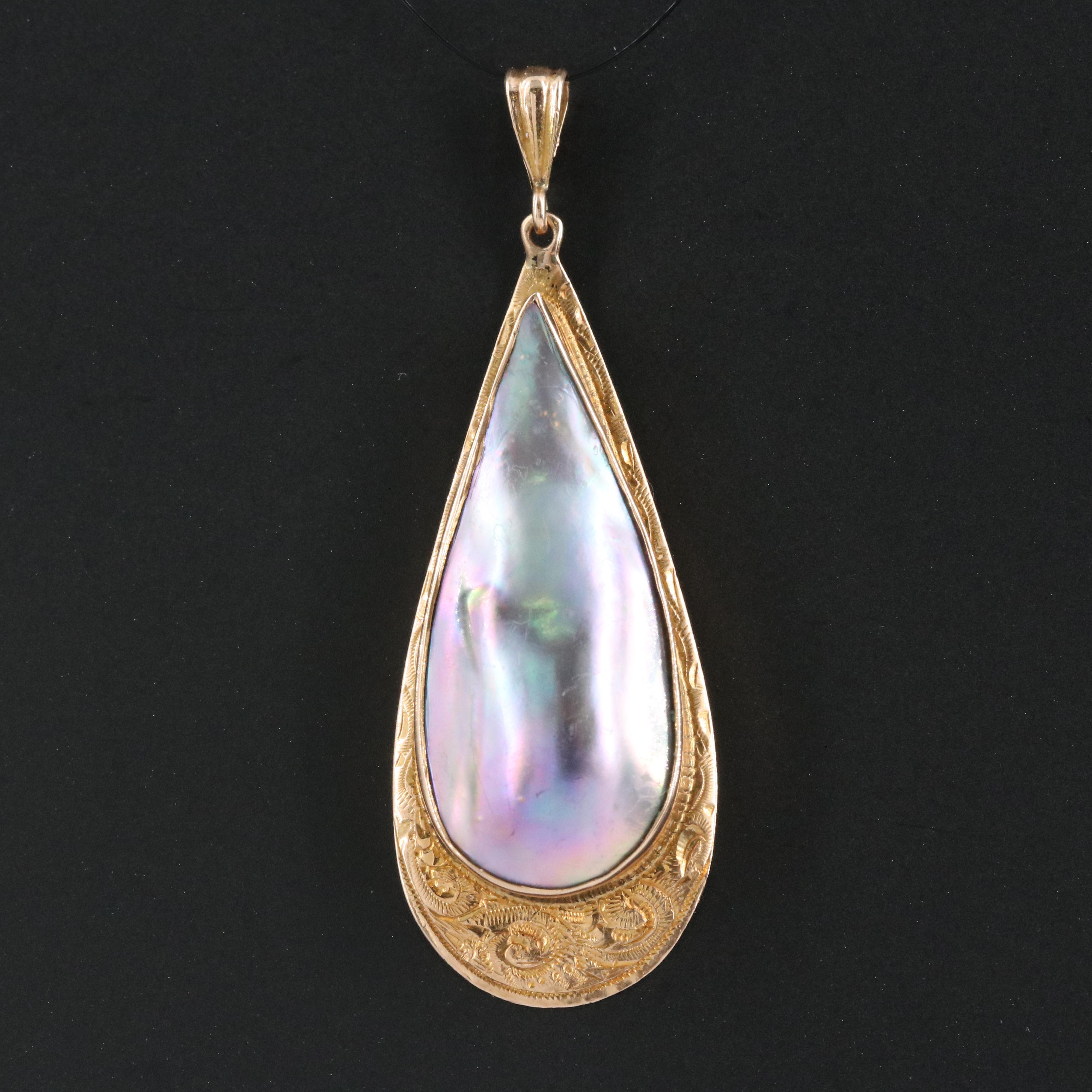 14K 30.00 x 13.00 mm Pearl Pendant