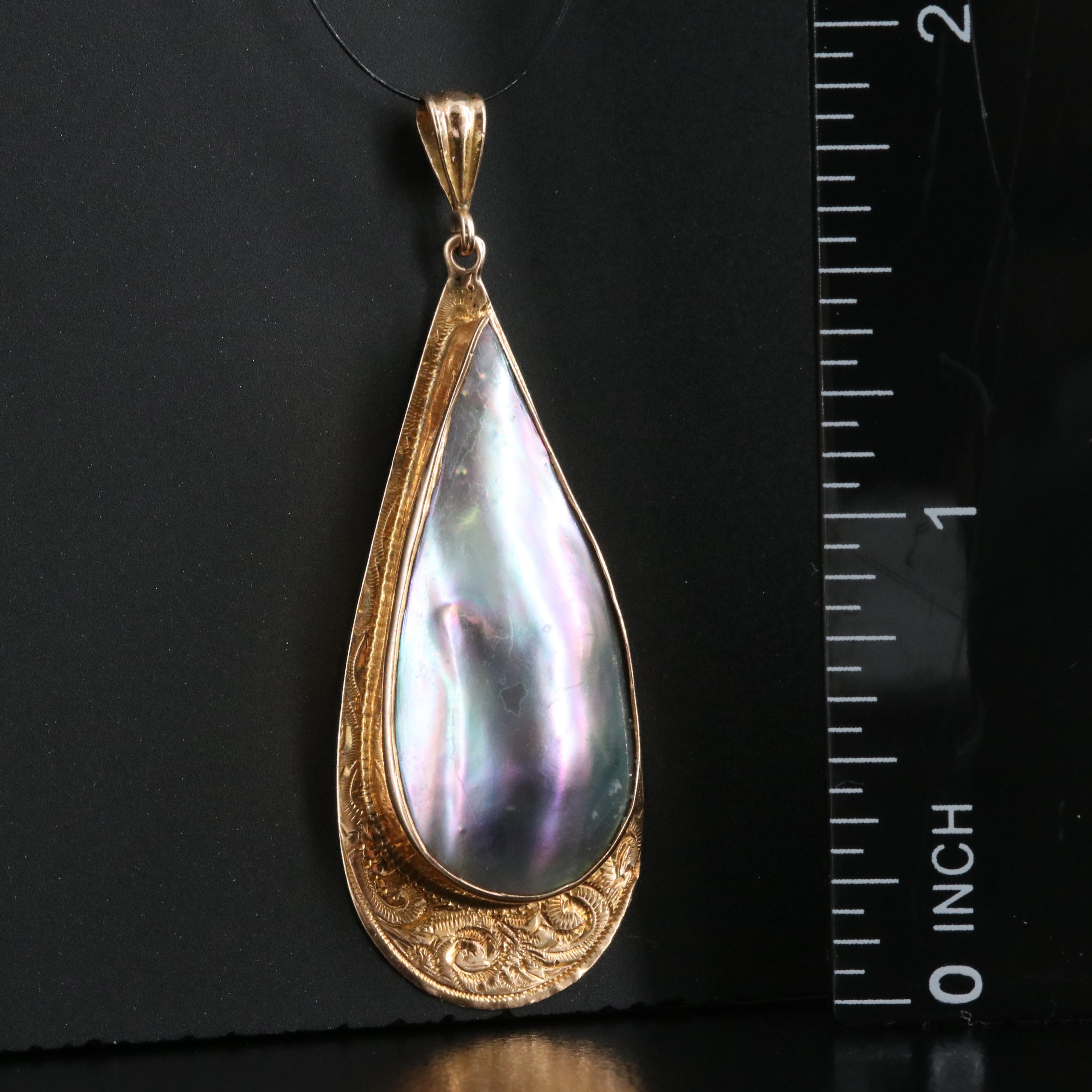14K 30.00 x 13.00 mm Pearl Pendant