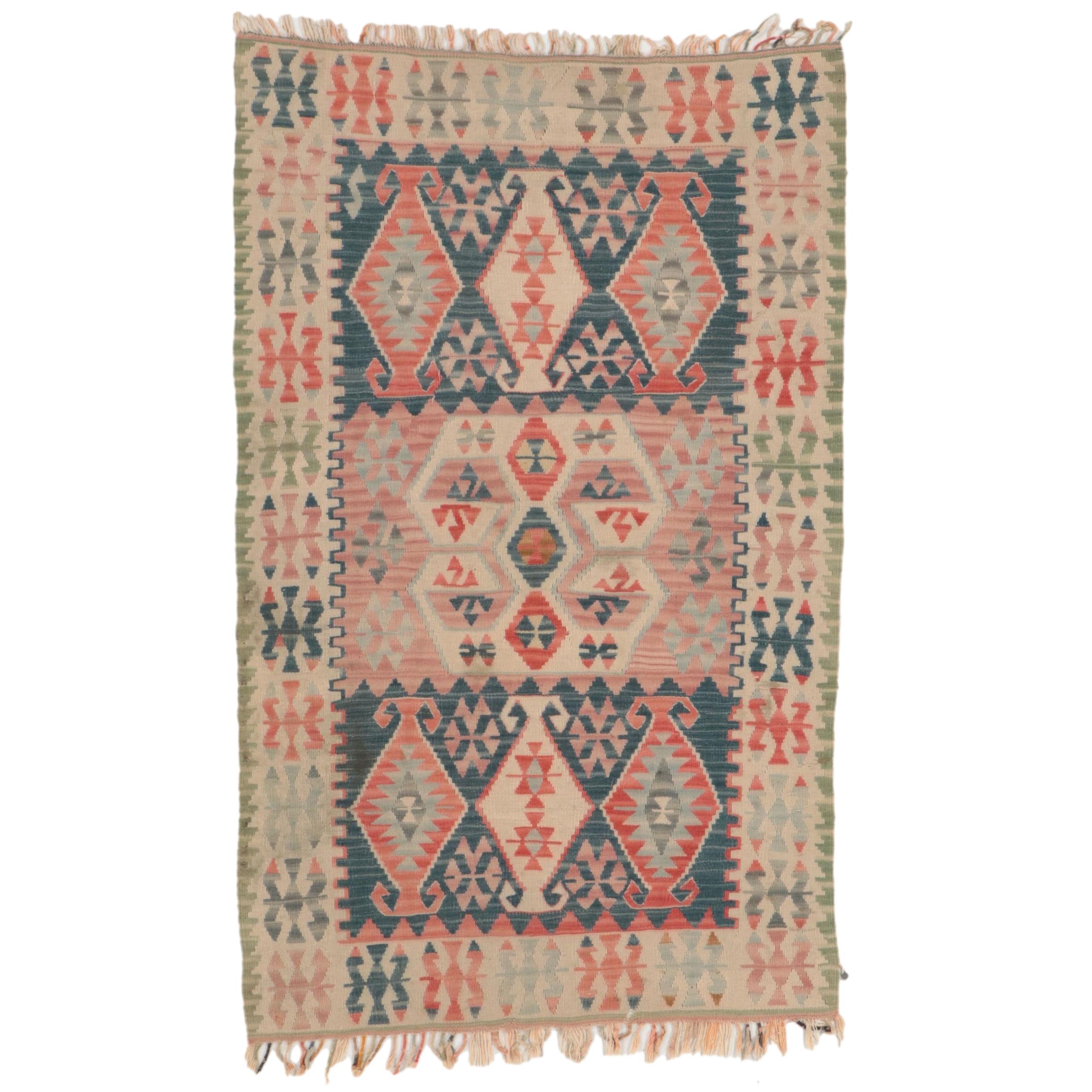 3'7 x 6'1 Handwoven Turkish Kilim Area Rug