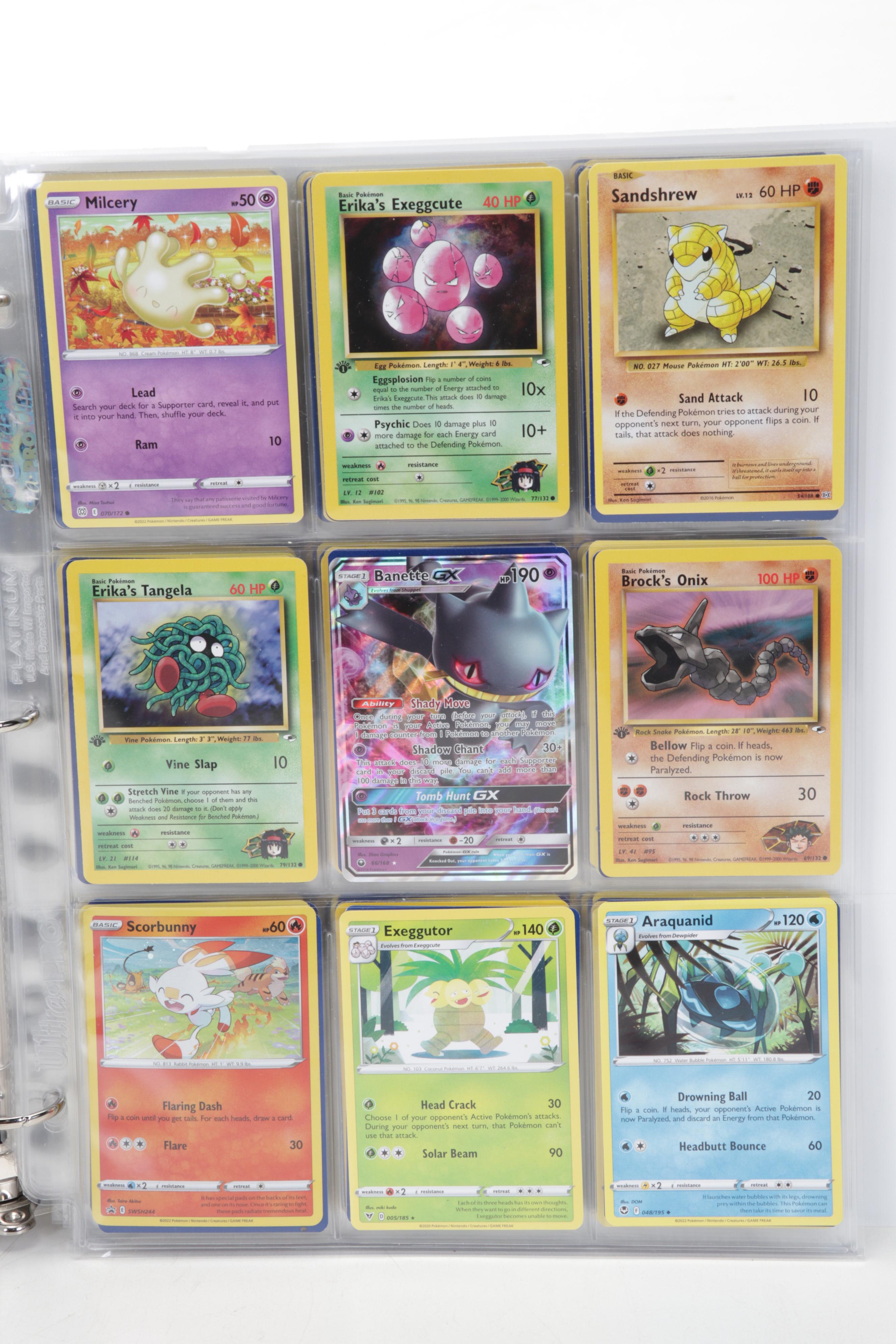 Pokémon Trading Cards Including "Feebas" and First Edition "Brock's Onix"