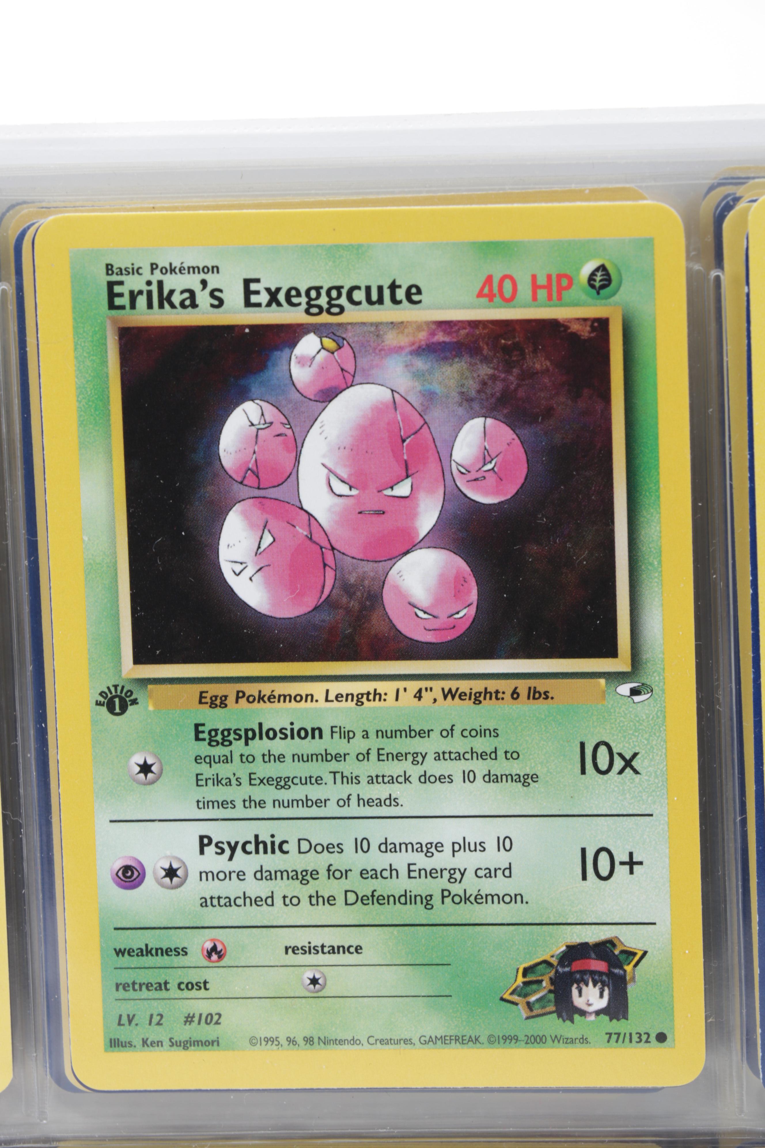 Pokémon Trading Cards Including "Feebas" and First Edition "Brock's Onix"