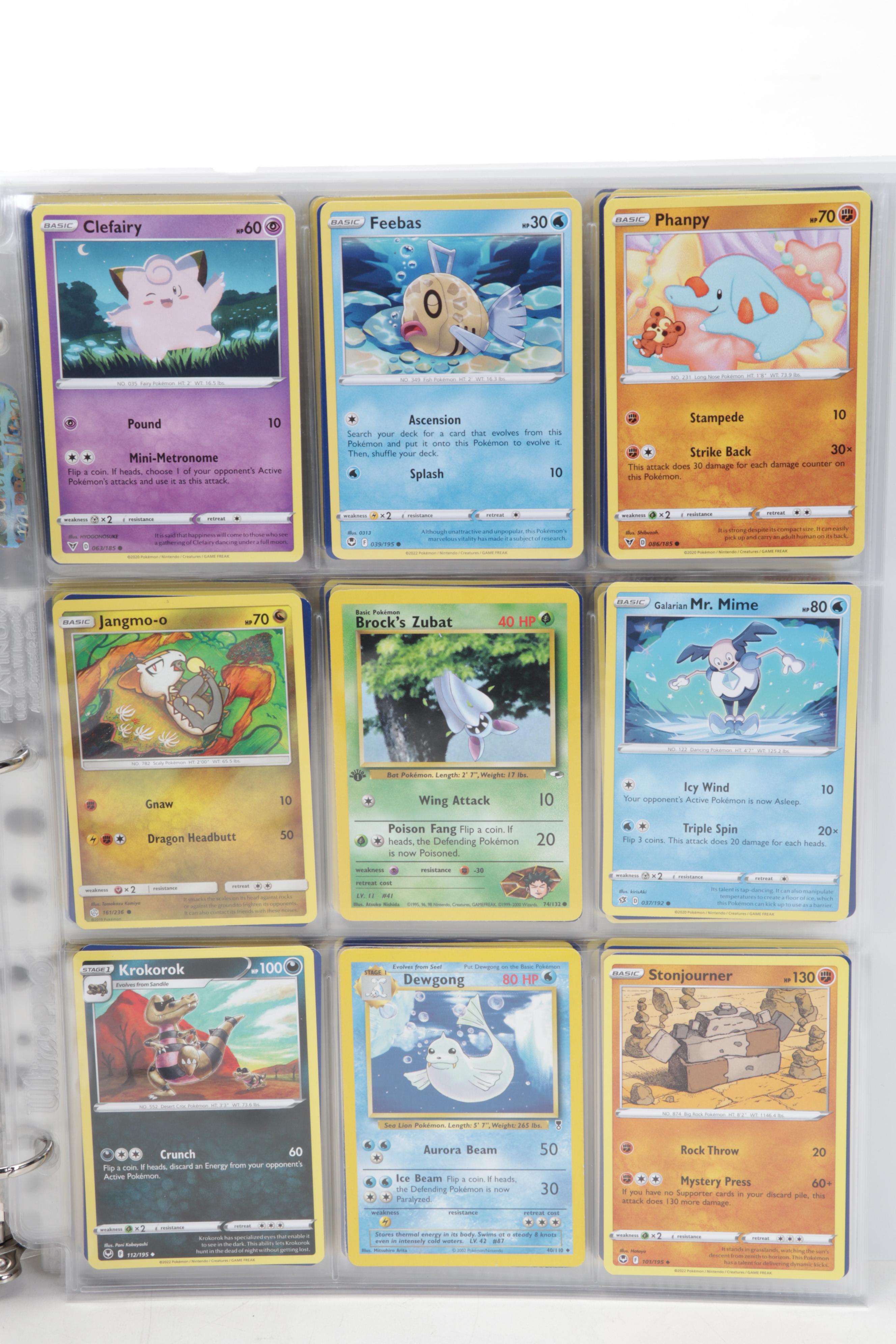 Pokémon Trading Cards Including "Feebas" and First Edition "Brock's Onix"