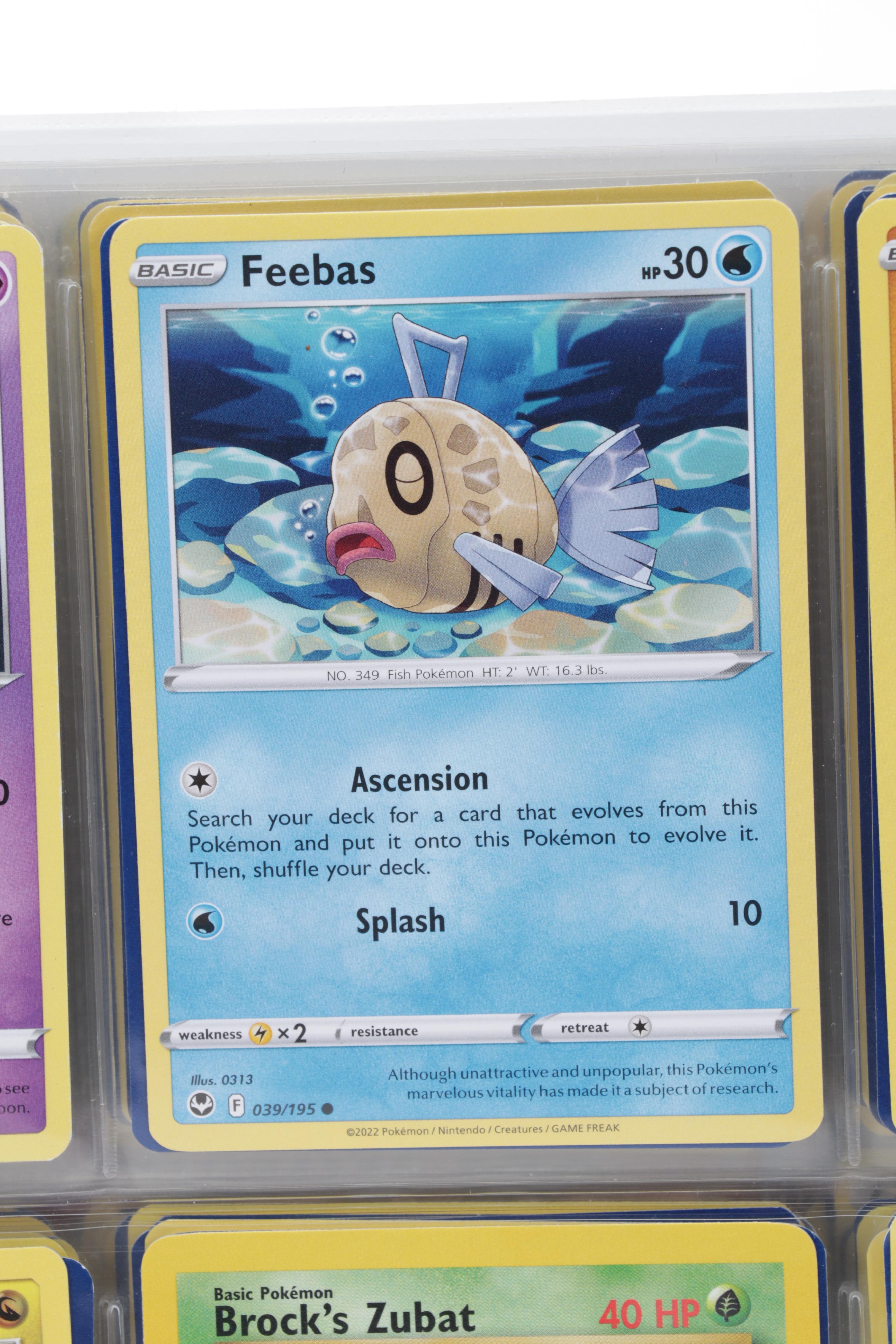 Pokémon Trading Cards Including "Feebas" and First Edition "Brock's Onix"