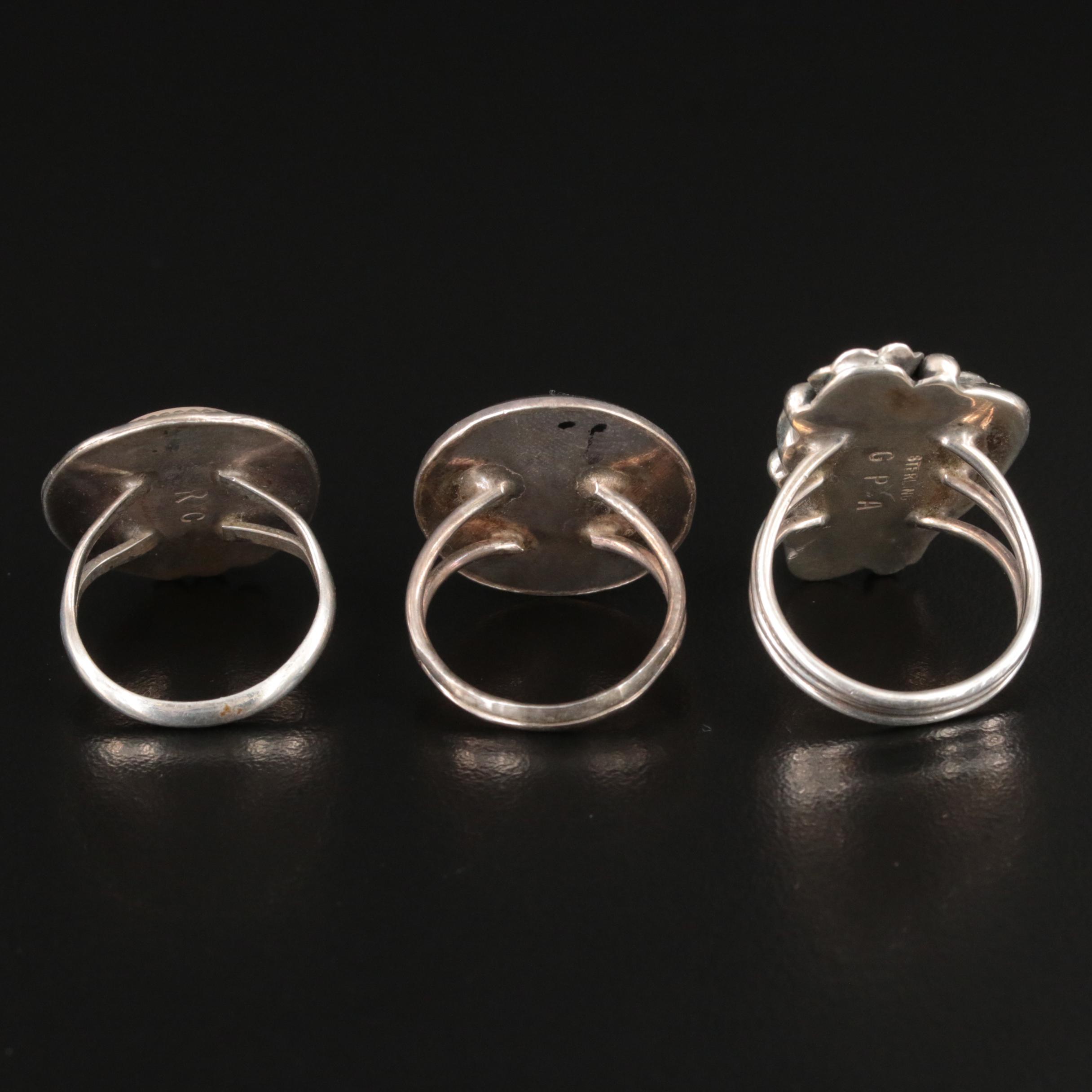 Turquoise, Shell and Mother-of-Pearl Included in Southwestern Ring Selection