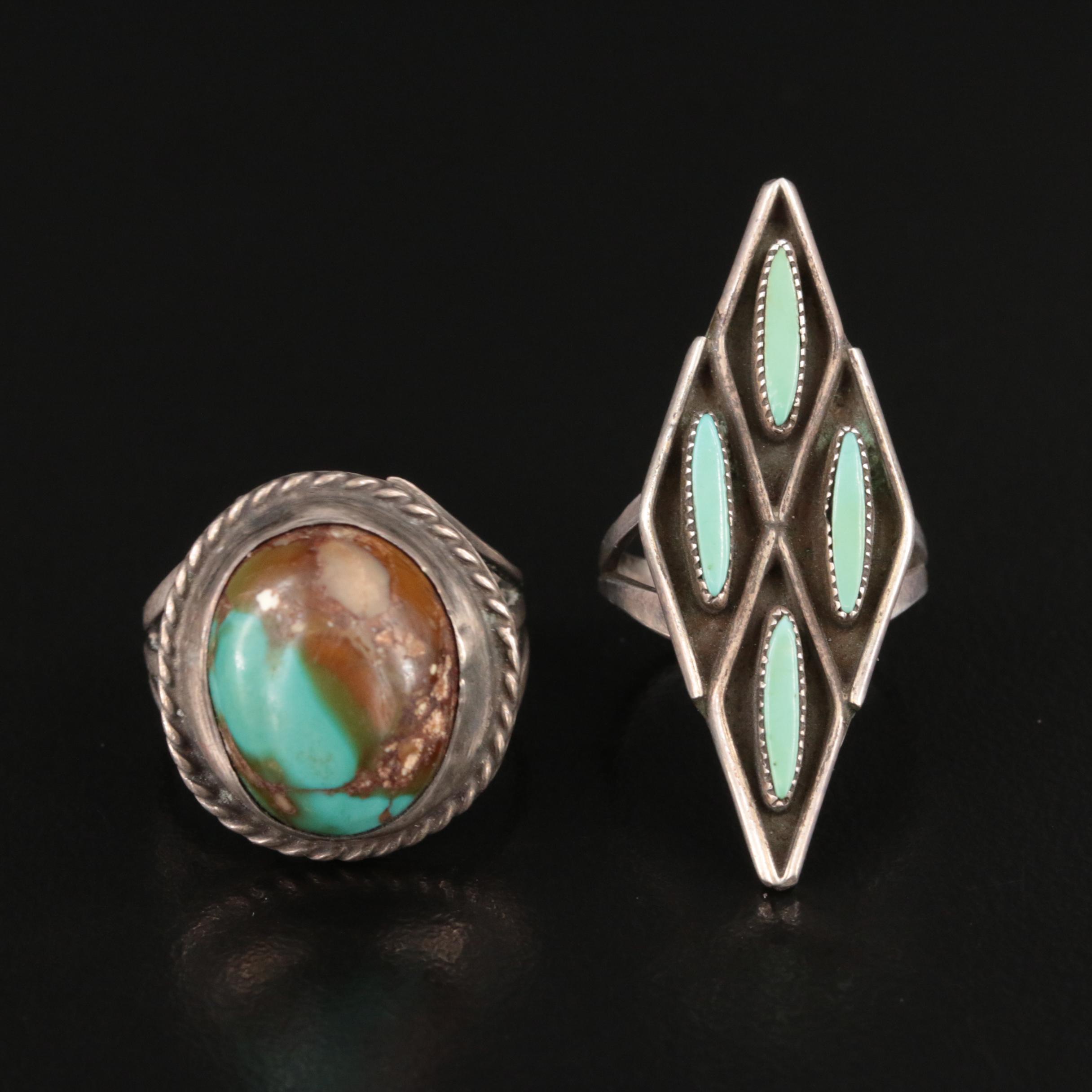 Turquoise, Shell and Mother-of-Pearl Included in Southwestern Ring Selection