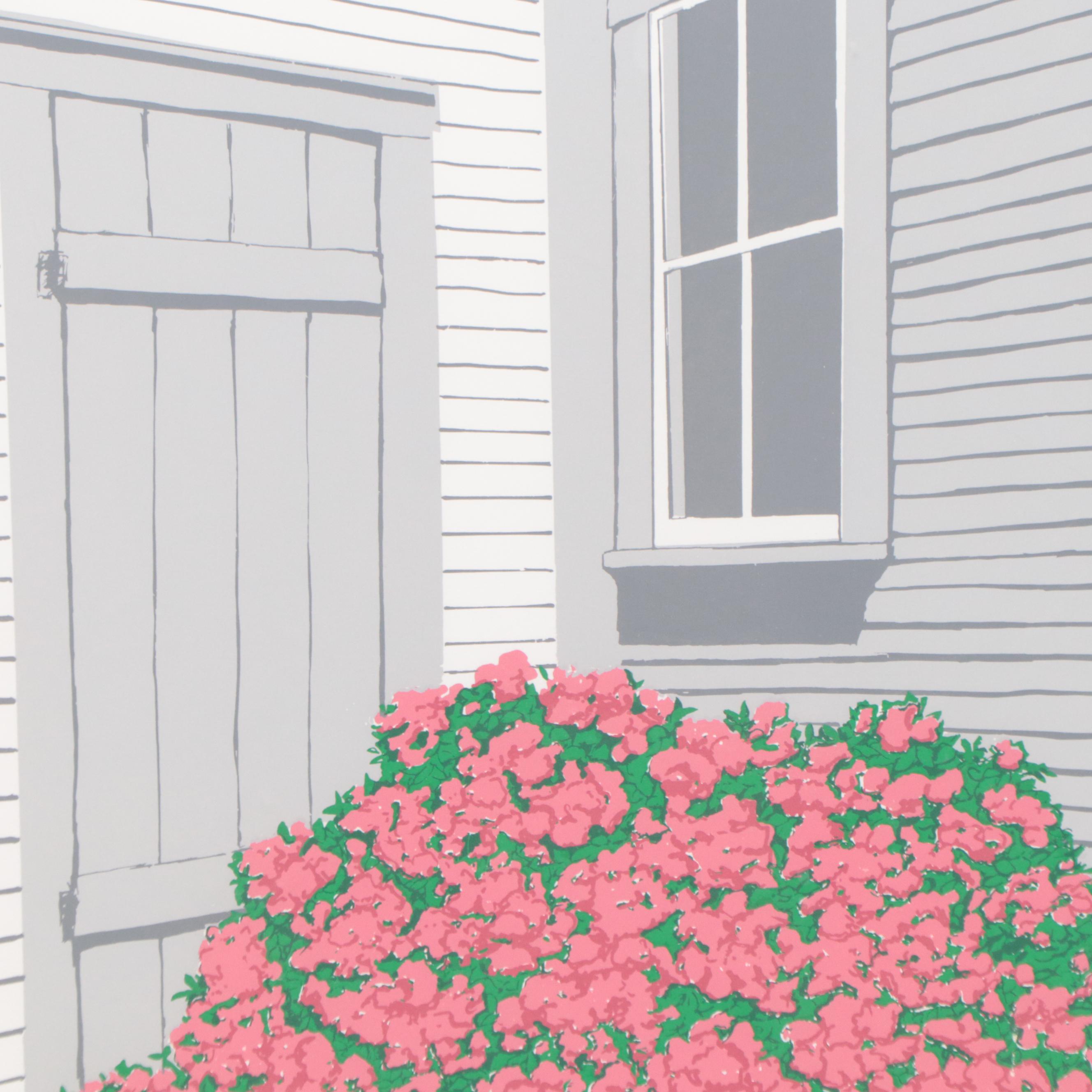 Helen Dillion Serigraph "Corner Roses"