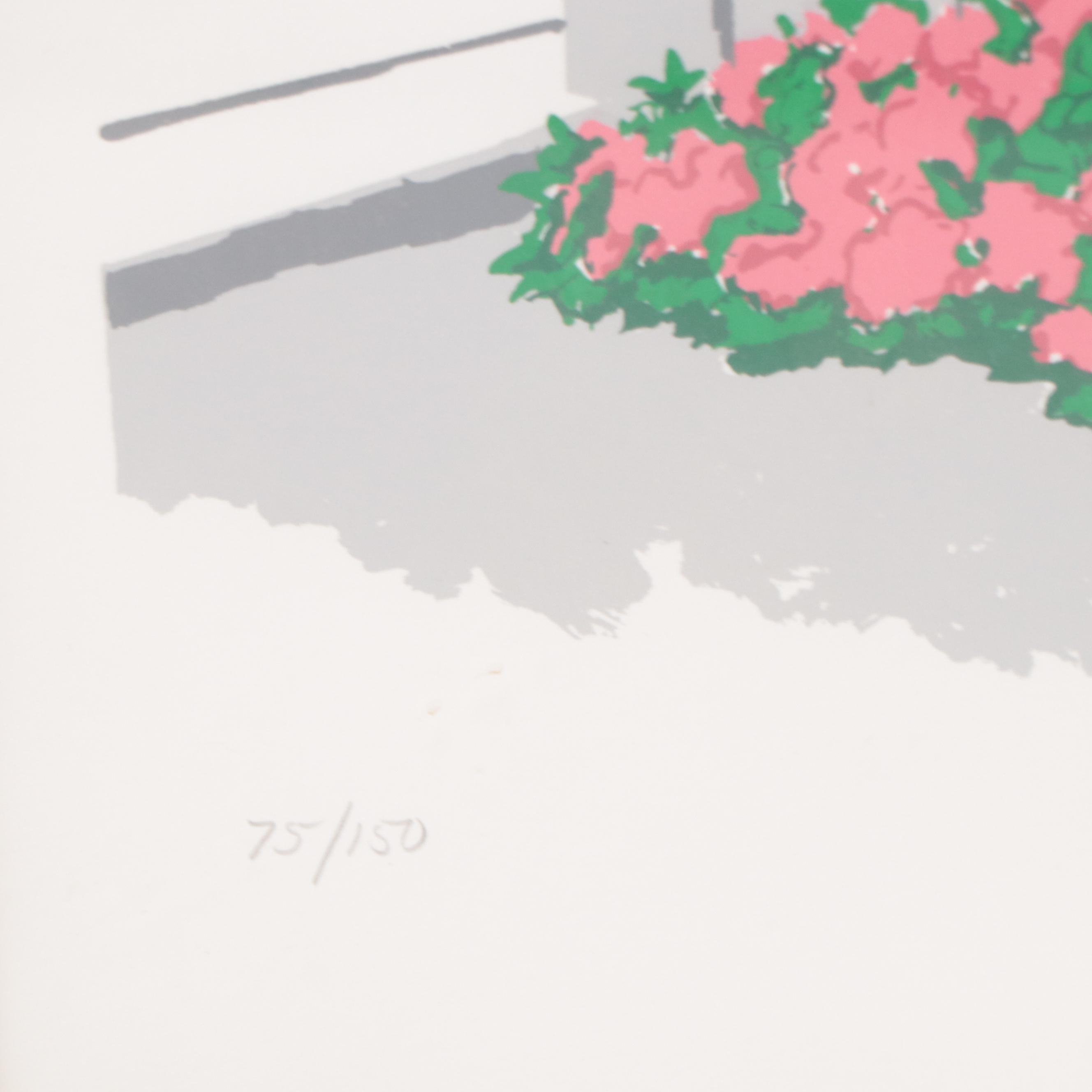 Helen Dillion Serigraph "Corner Roses"