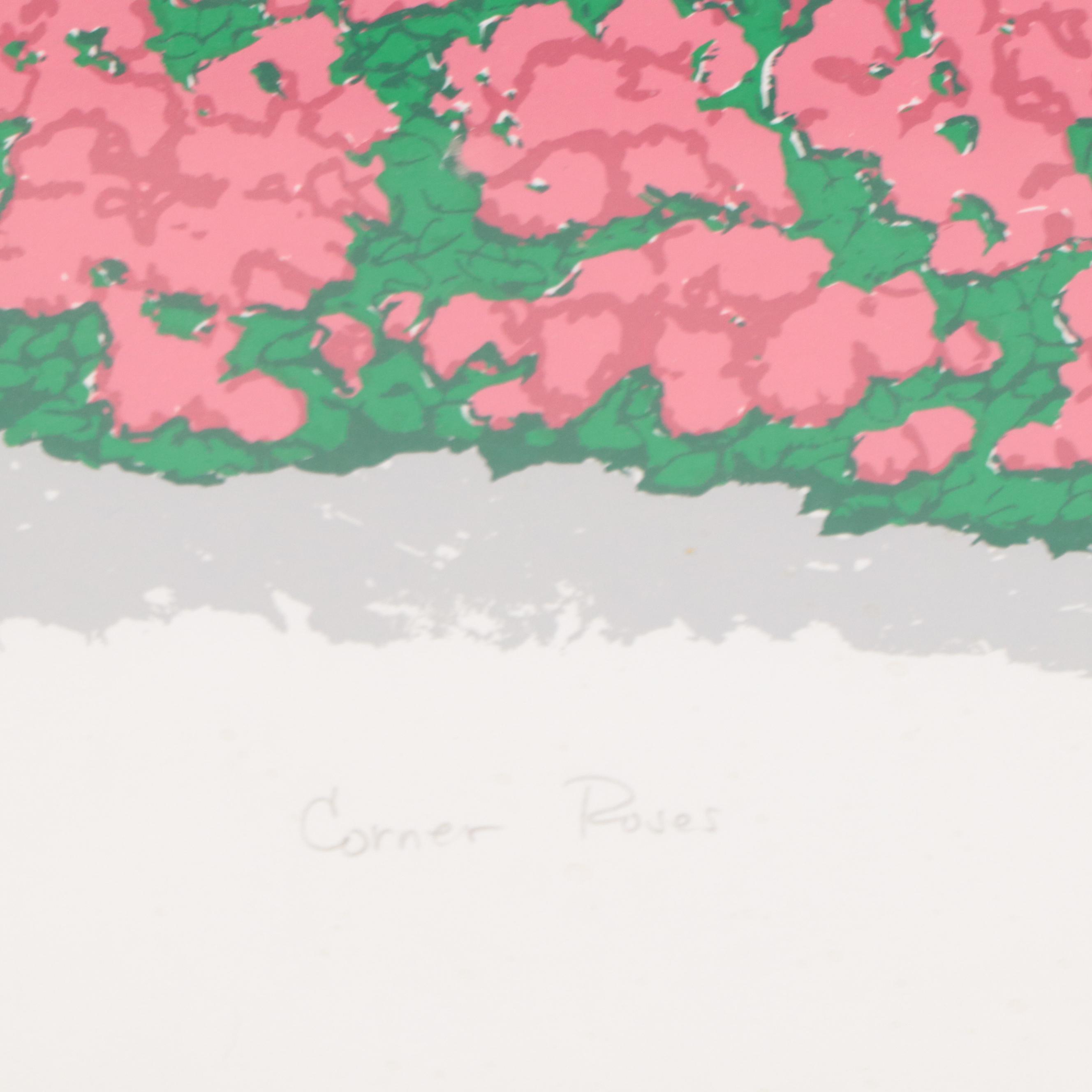 Helen Dillion Serigraph "Corner Roses"
