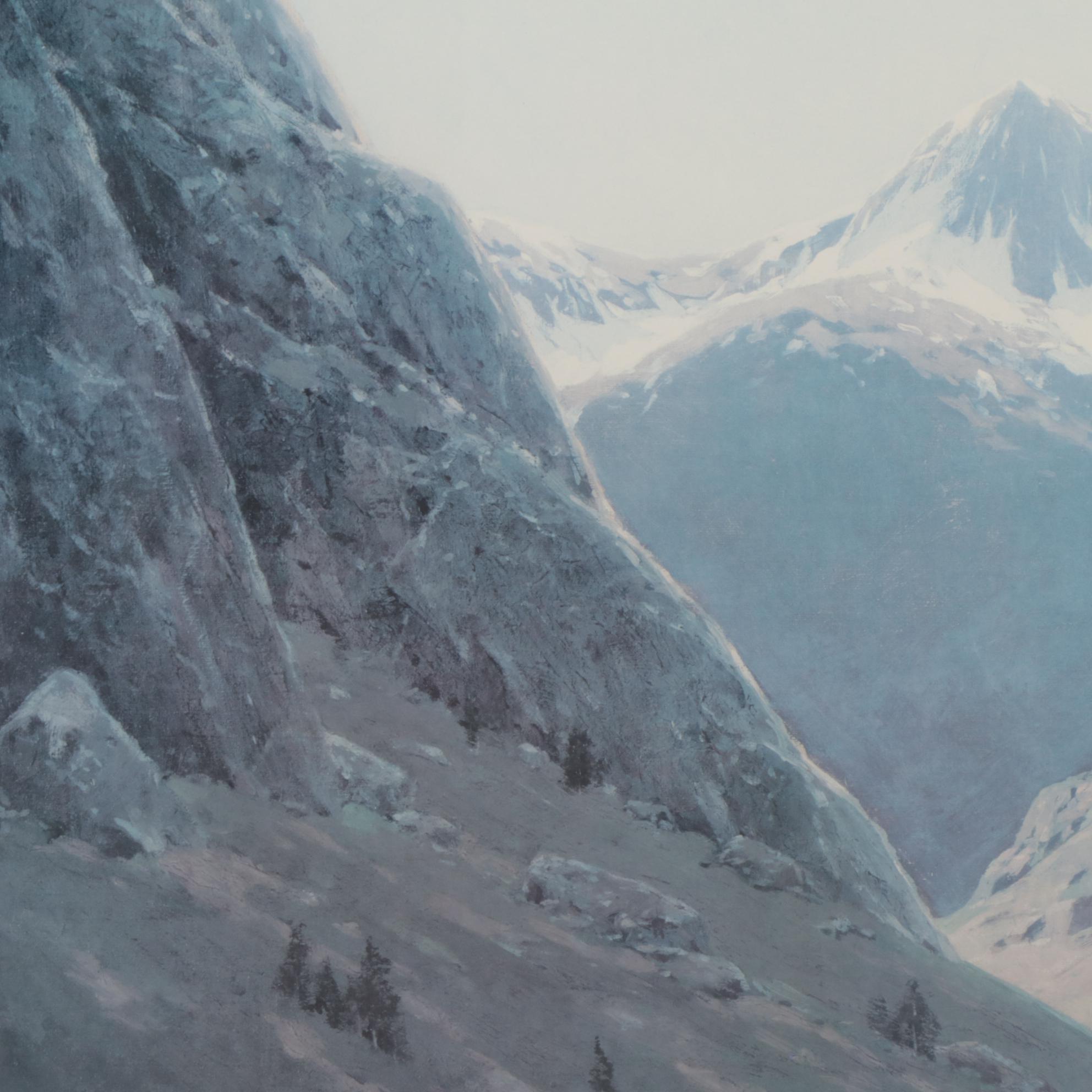 Offset Lithograph After Henry Farny "Indian Marauders in Party Fording Stream"