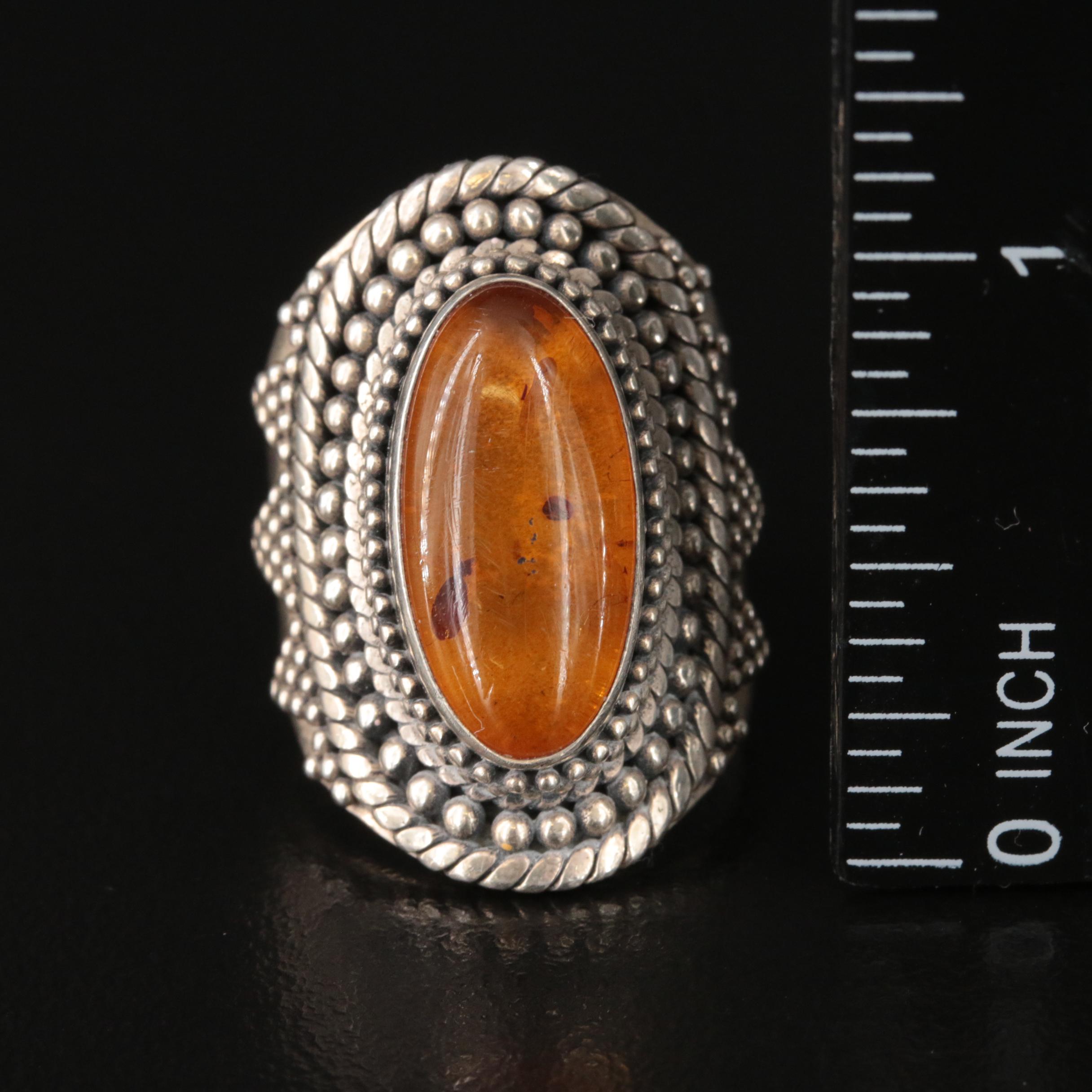 Chalcedony, Glass and Tiger's Eye Included in Sterling Ring Collection