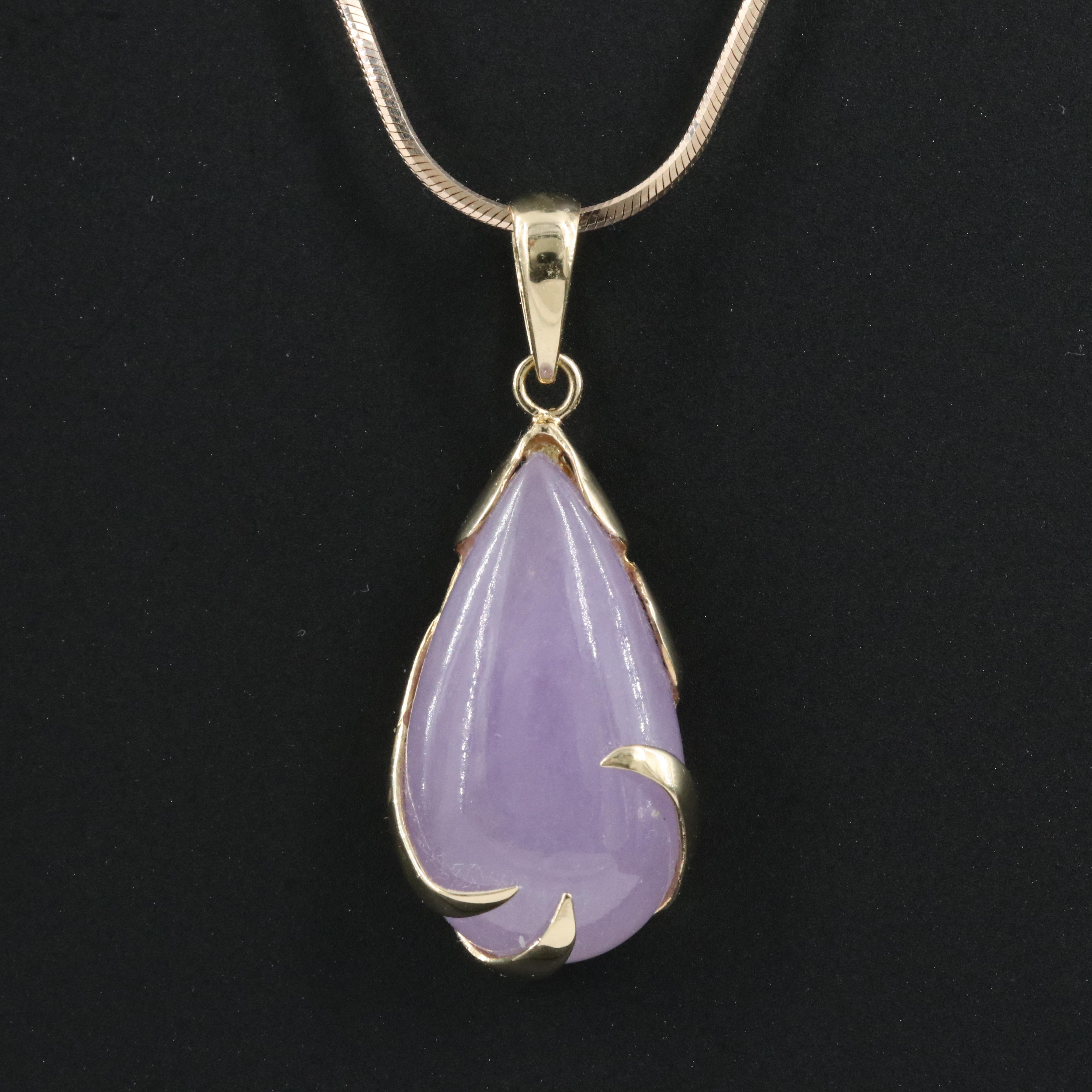 14K Jadeite Pendant Necklace