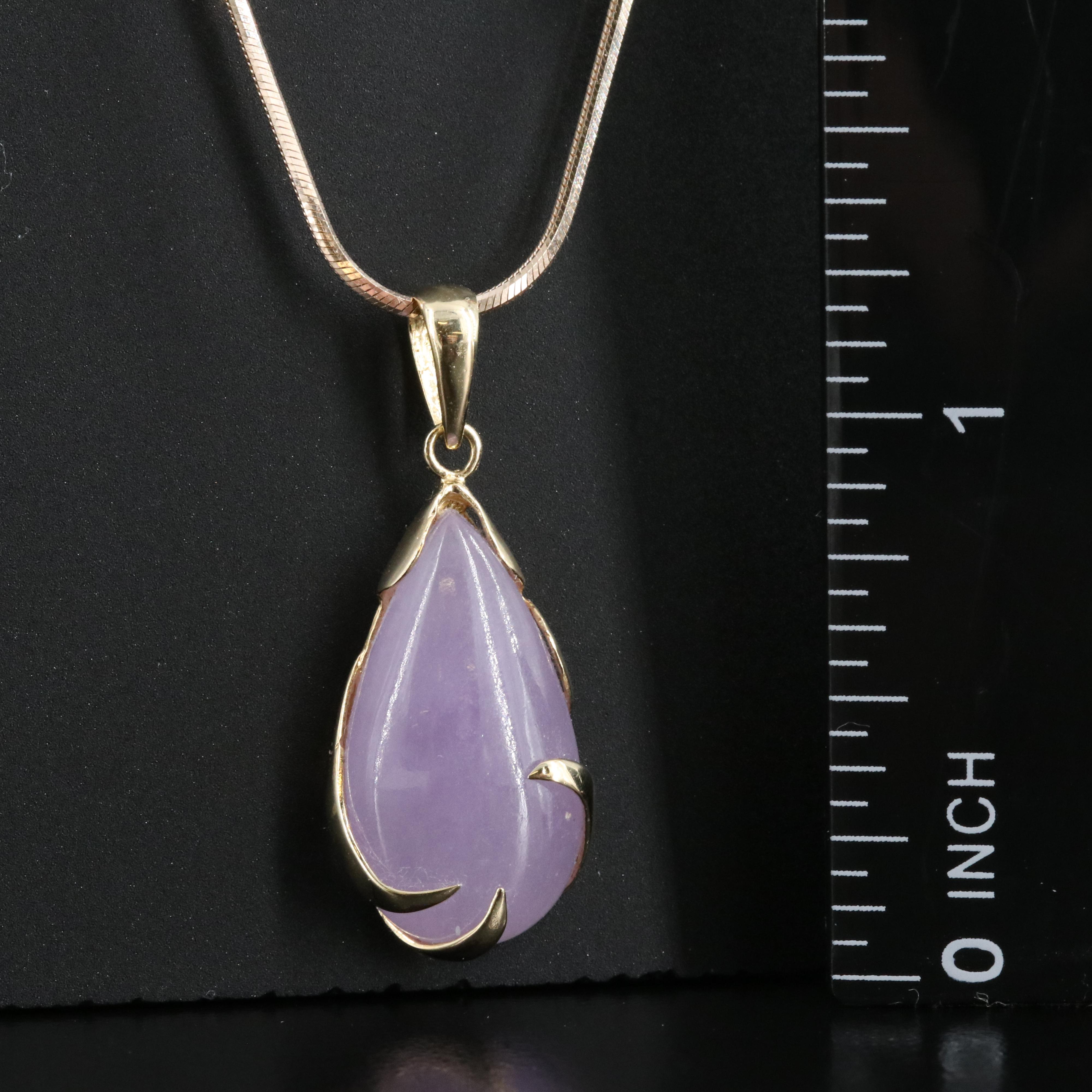 14K Jadeite Pendant Necklace