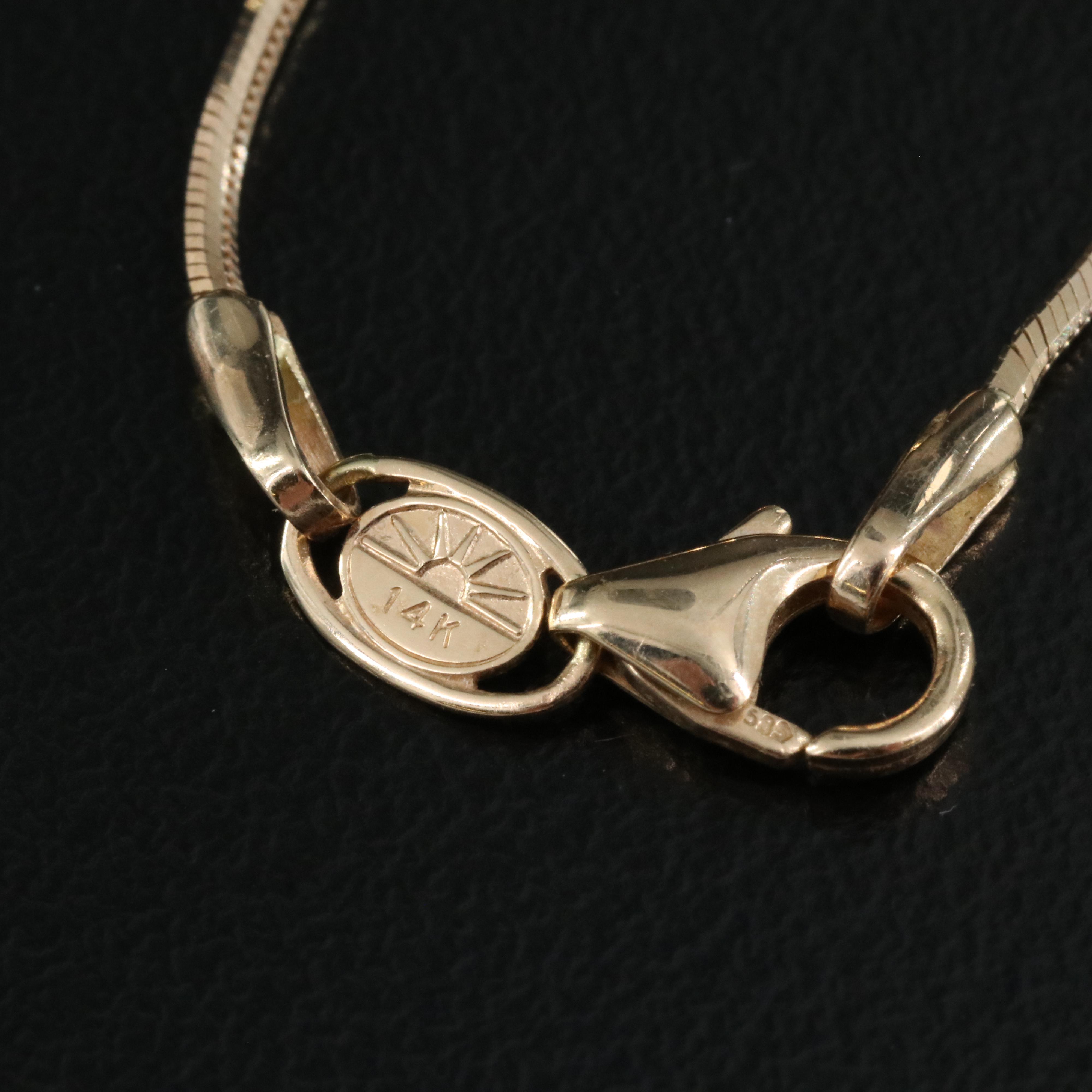 14K Jadeite Pendant Necklace