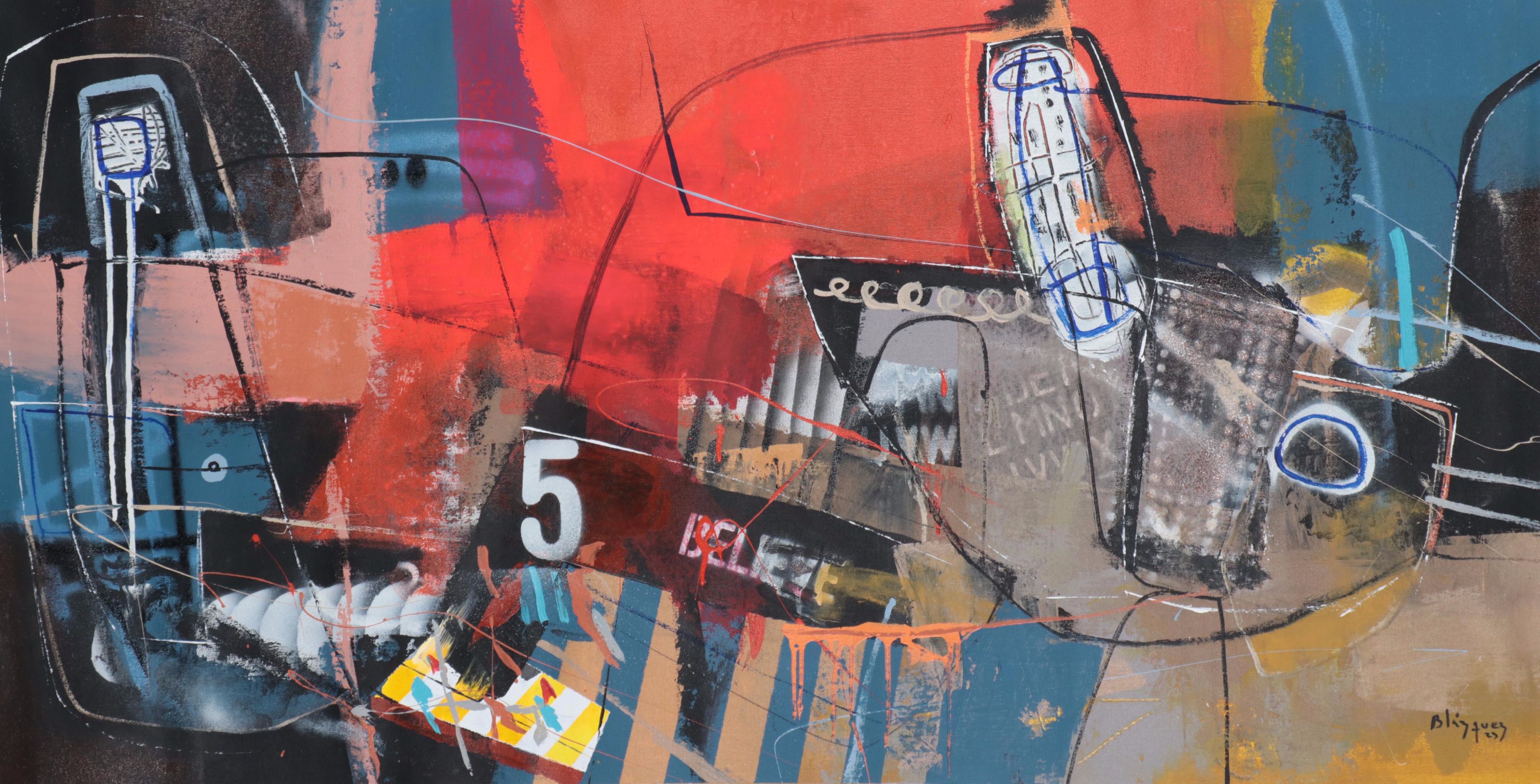 Michel Blázquez Large-Scale Mixed Media Painting "Eclipse," 2023