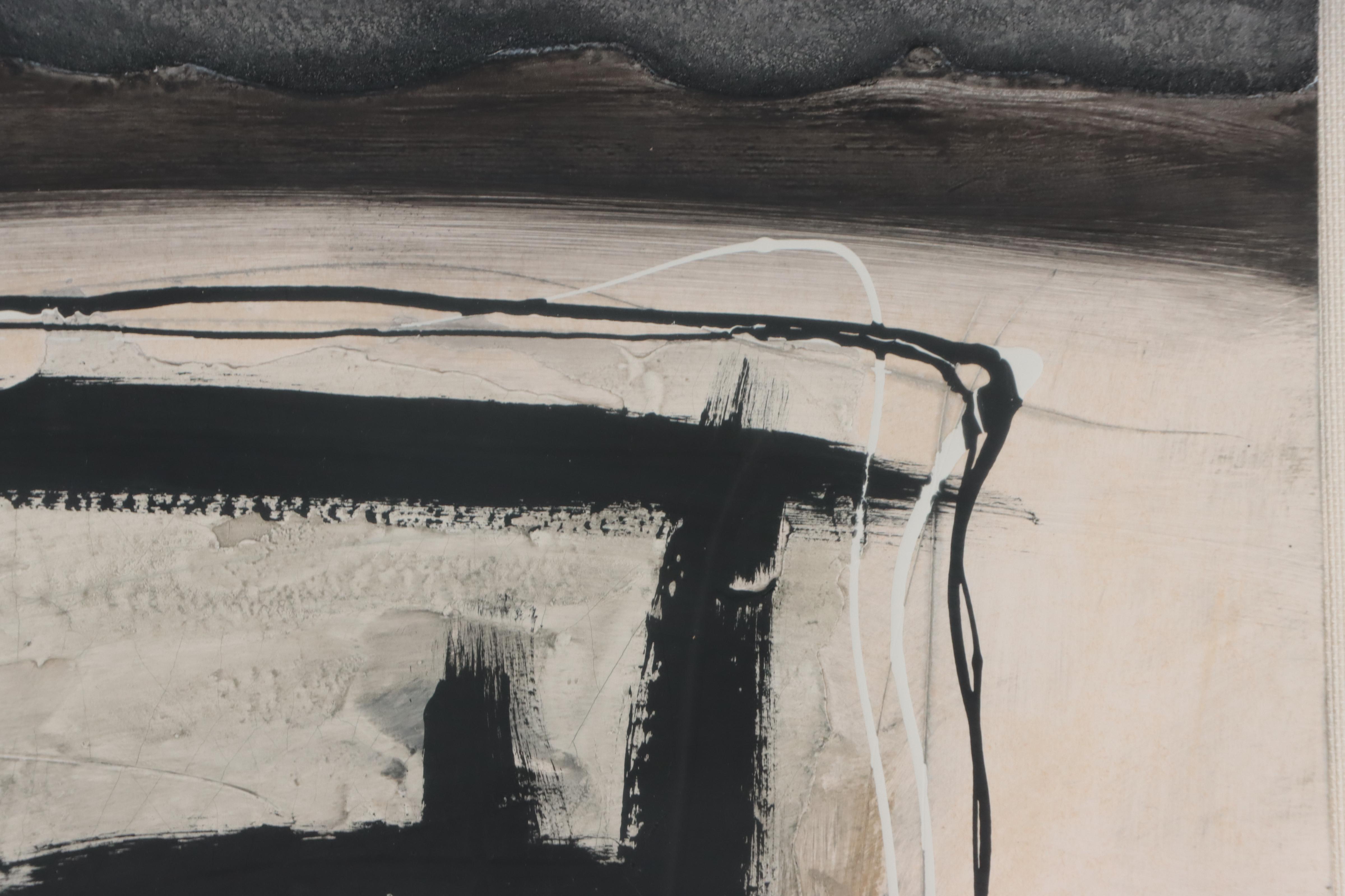 Daniel Ruiz Abstract Non-Objective Mixed Media Painting, Late 20th Century