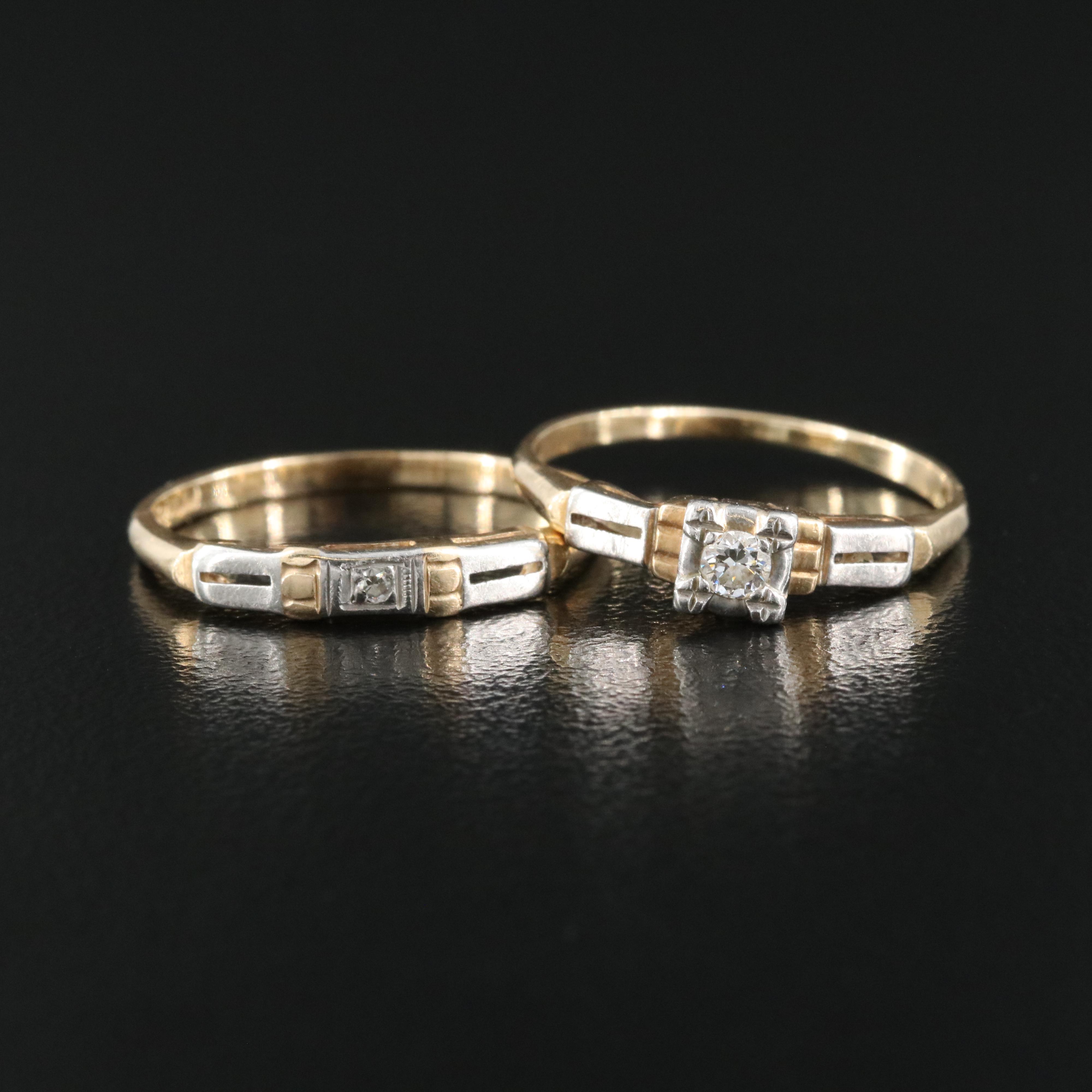 14K 0.08 CTW Diamond Ring with Palladium Accents