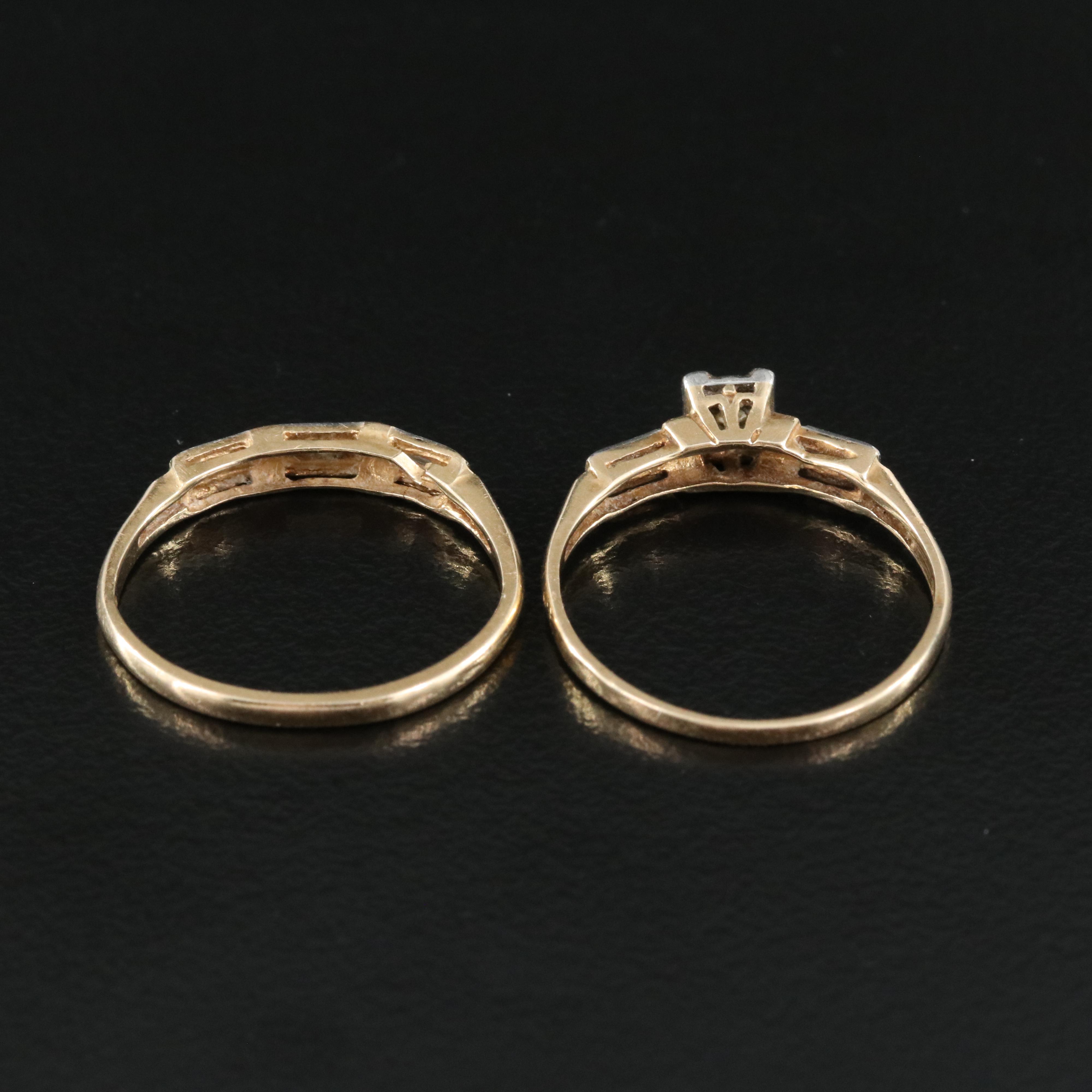 14K 0.08 CTW Diamond Ring with Palladium Accents