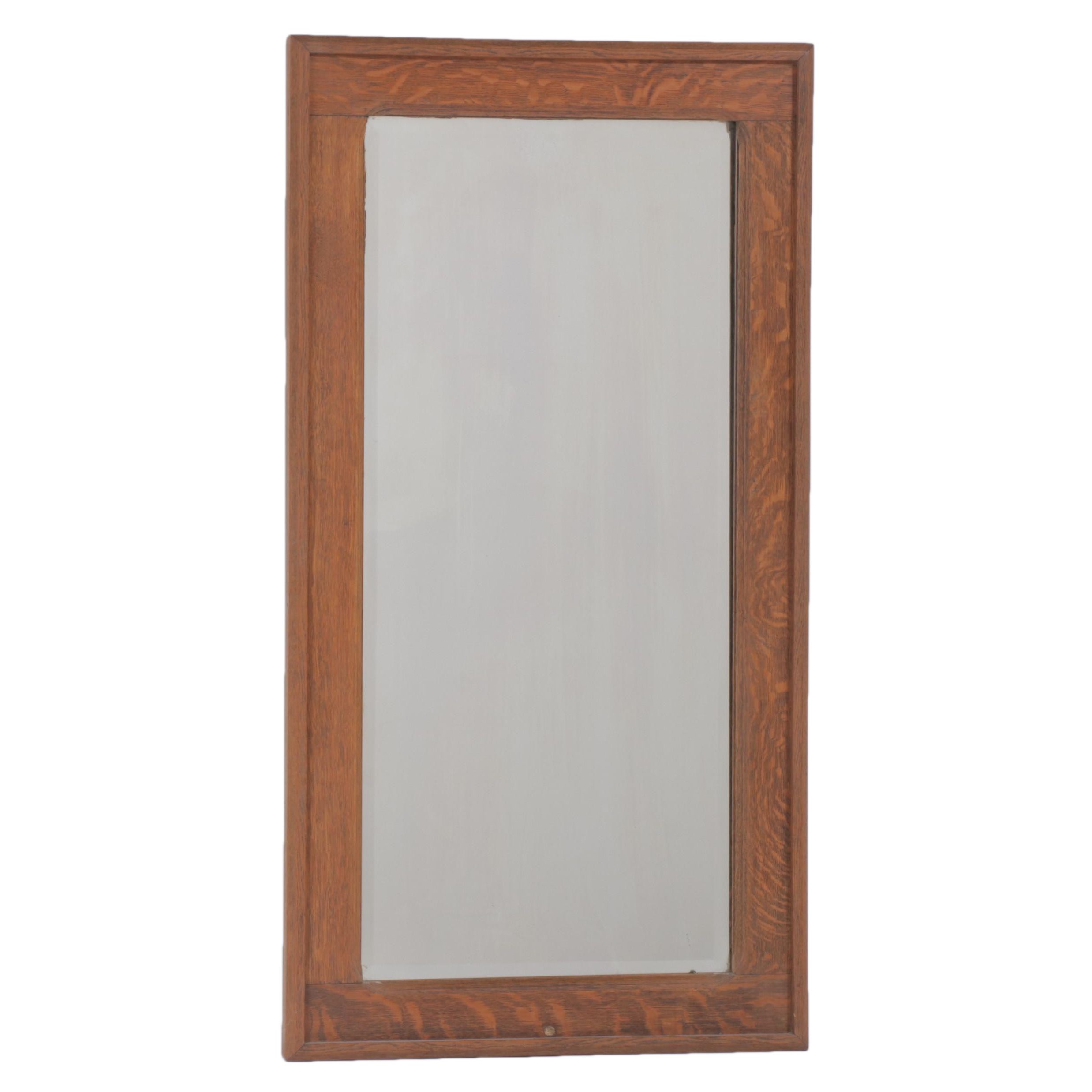 American Quartersawn Oak Mirror, Late 19th/Early 20th Century