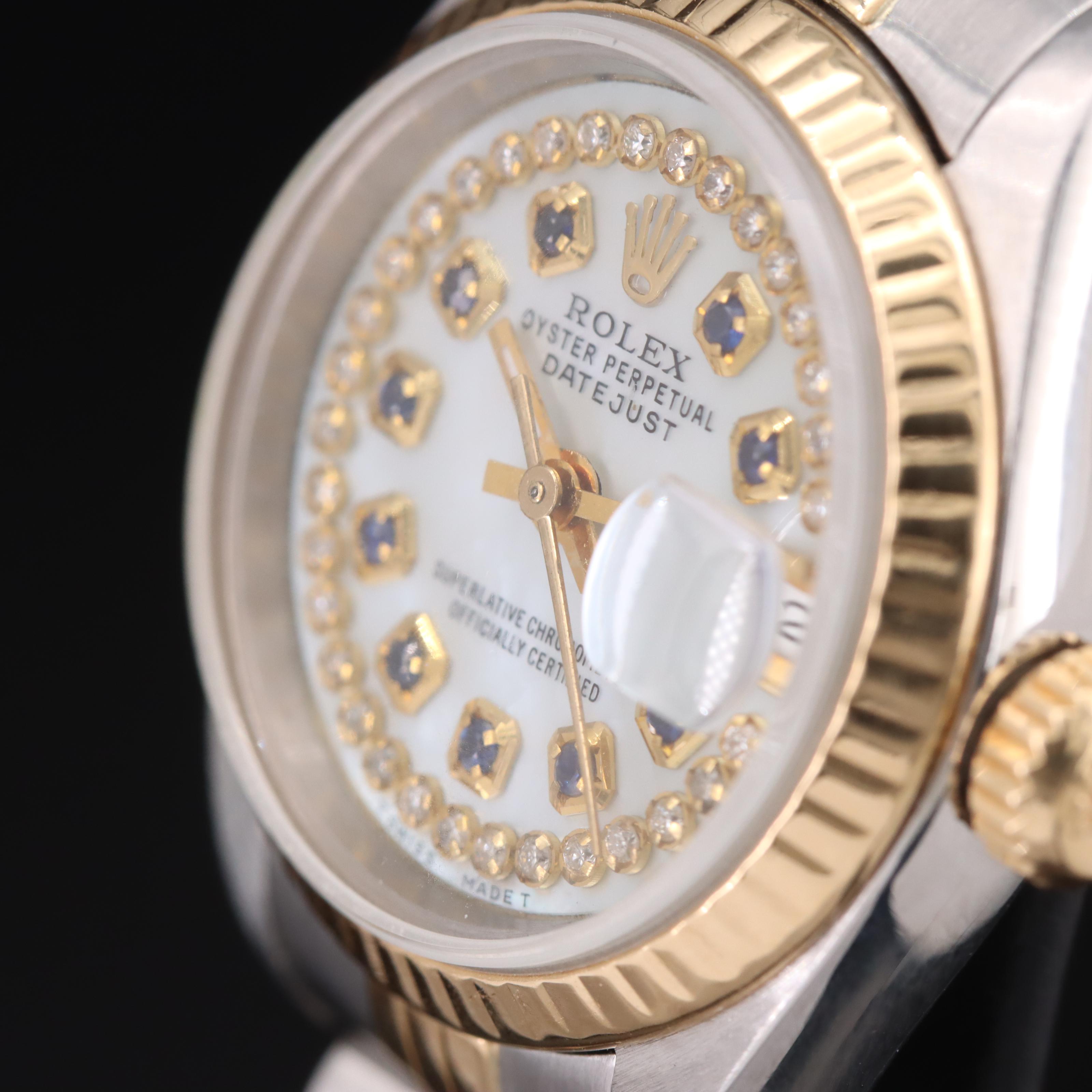 1985 Rolex Oyster Perpetual Mother-of-Pearl and Gemstone Dial Watch