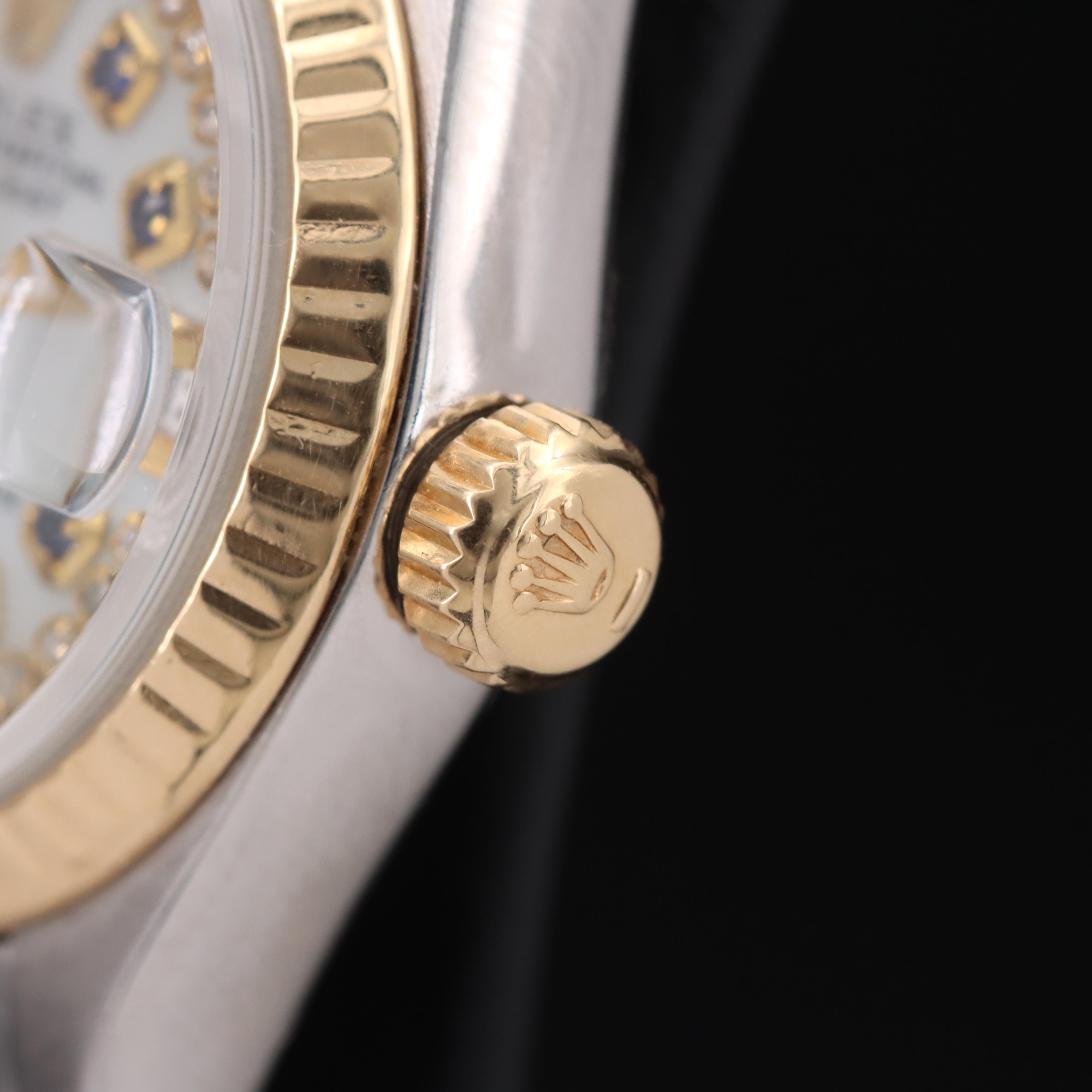 1985 Rolex Oyster Perpetual Mother-of-Pearl and Gemstone Dial Watch