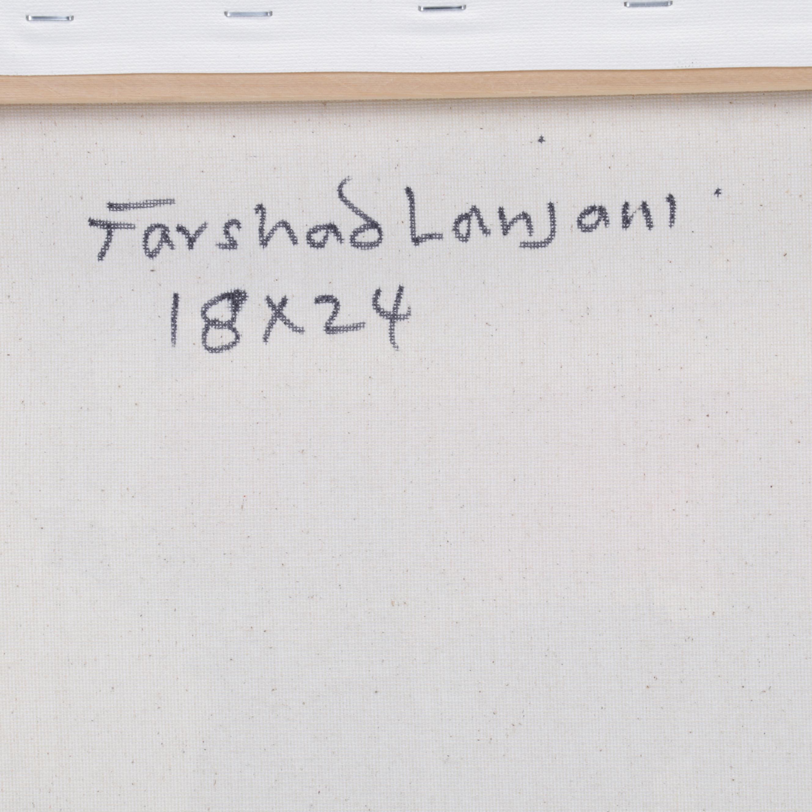 Farshad Lanjani Abstract Coastal Cityscape Acrylic Painting, 21st Century