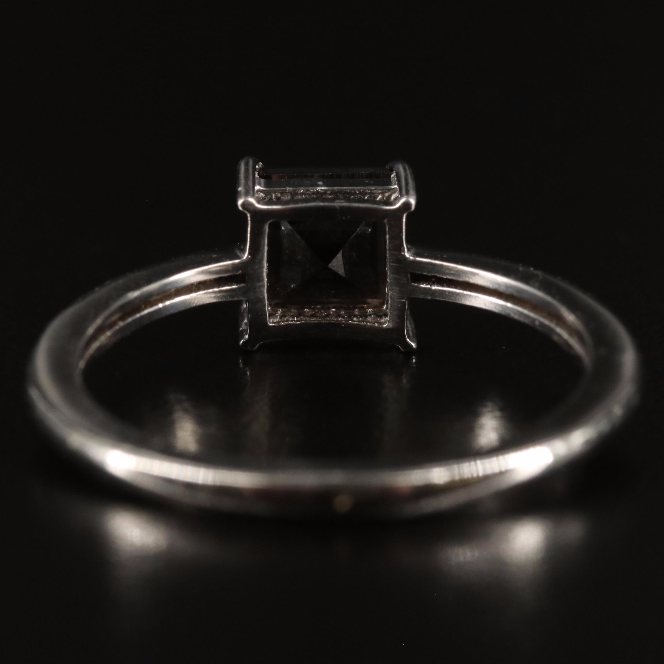 Sterling Smoky Quartz Solitaire Ring