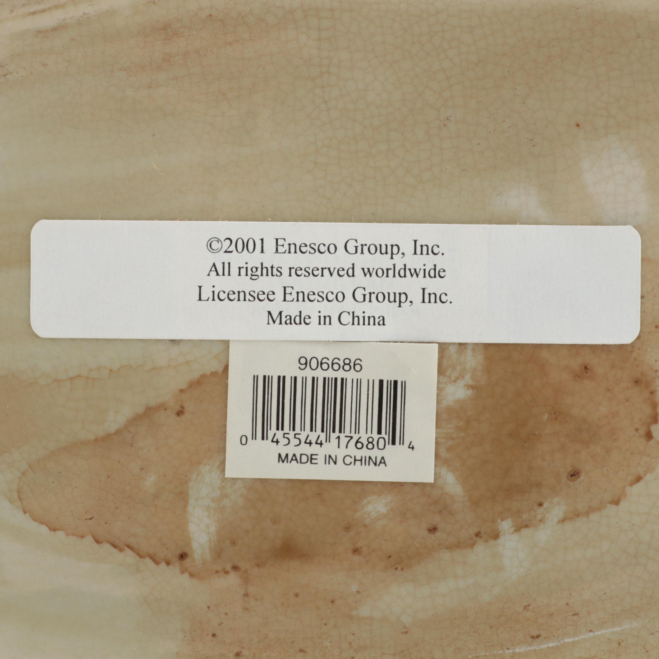 , Pair of Staffordshire Style Ceramic Enesco Group Recumbent Cat Figures