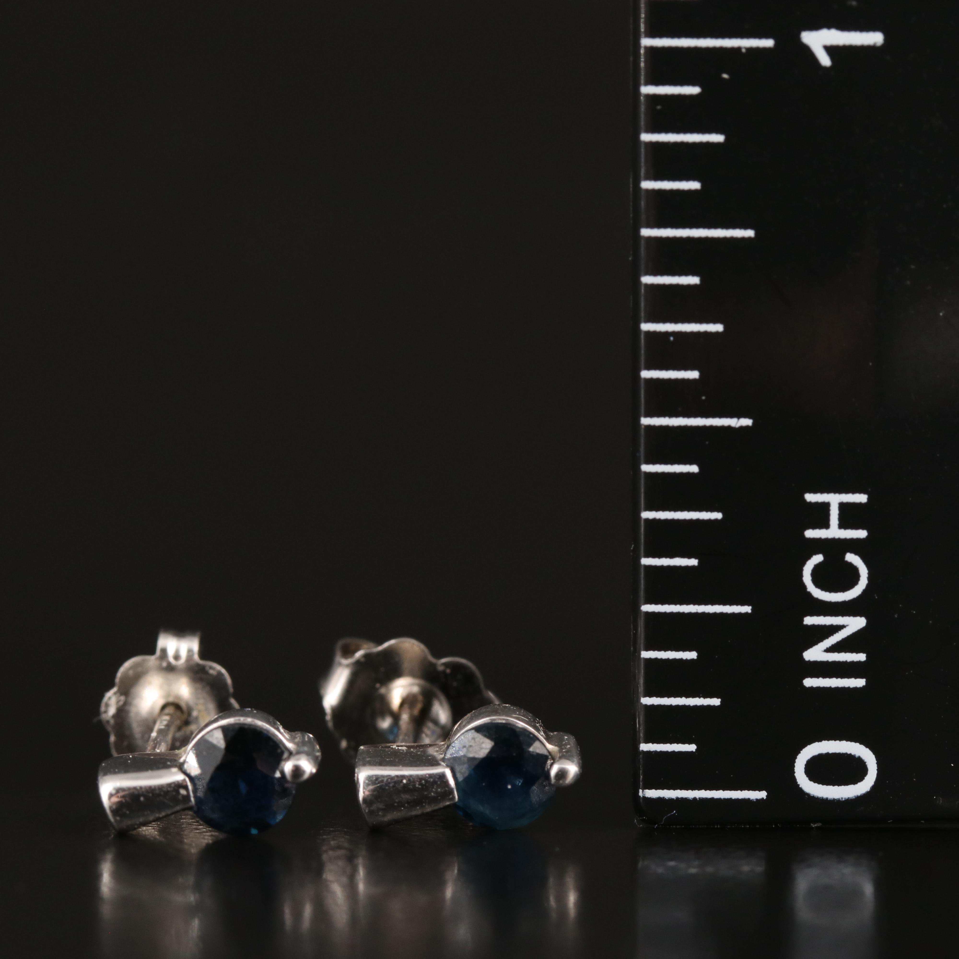 14K Sapphire Stud Earrings