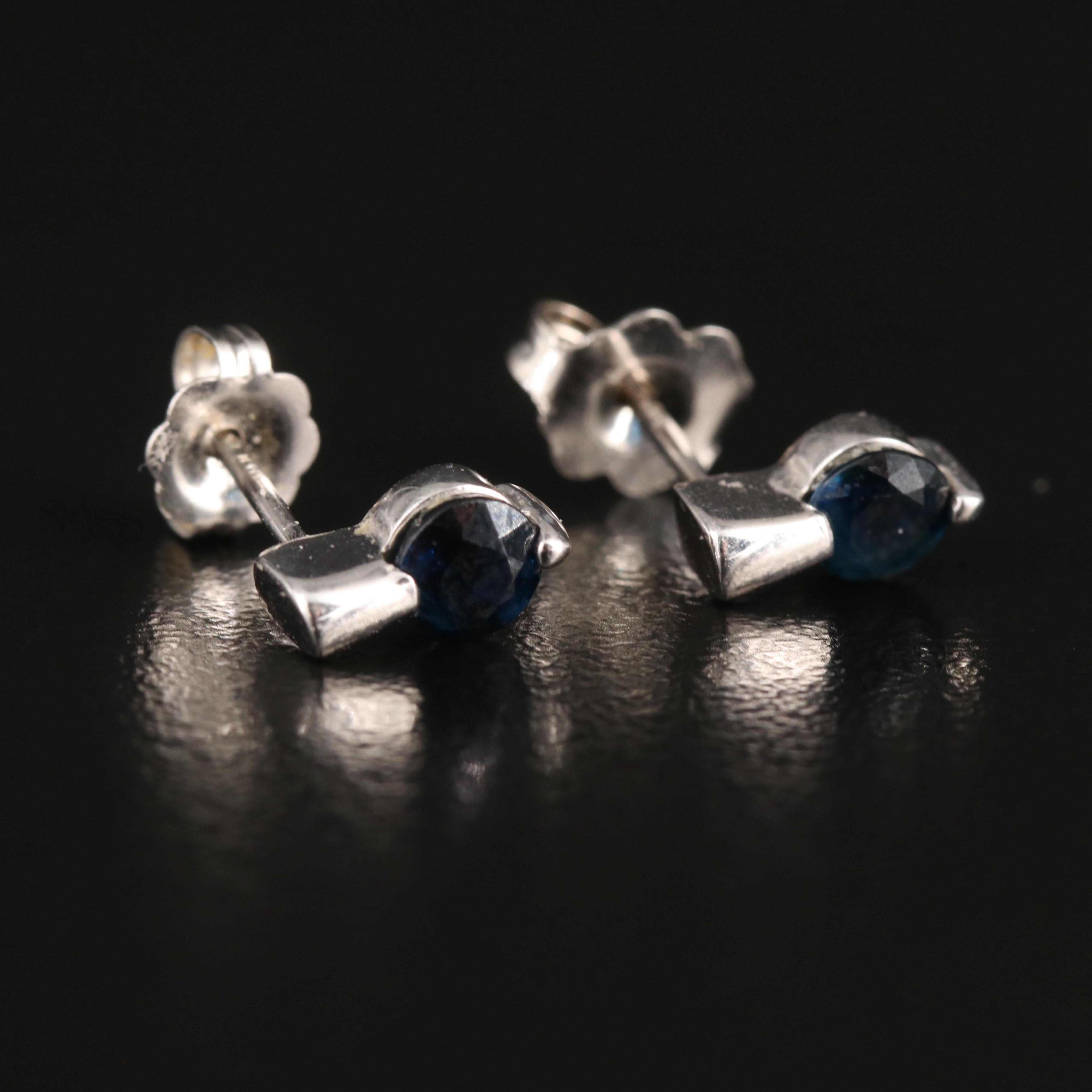 14K Sapphire Stud Earrings