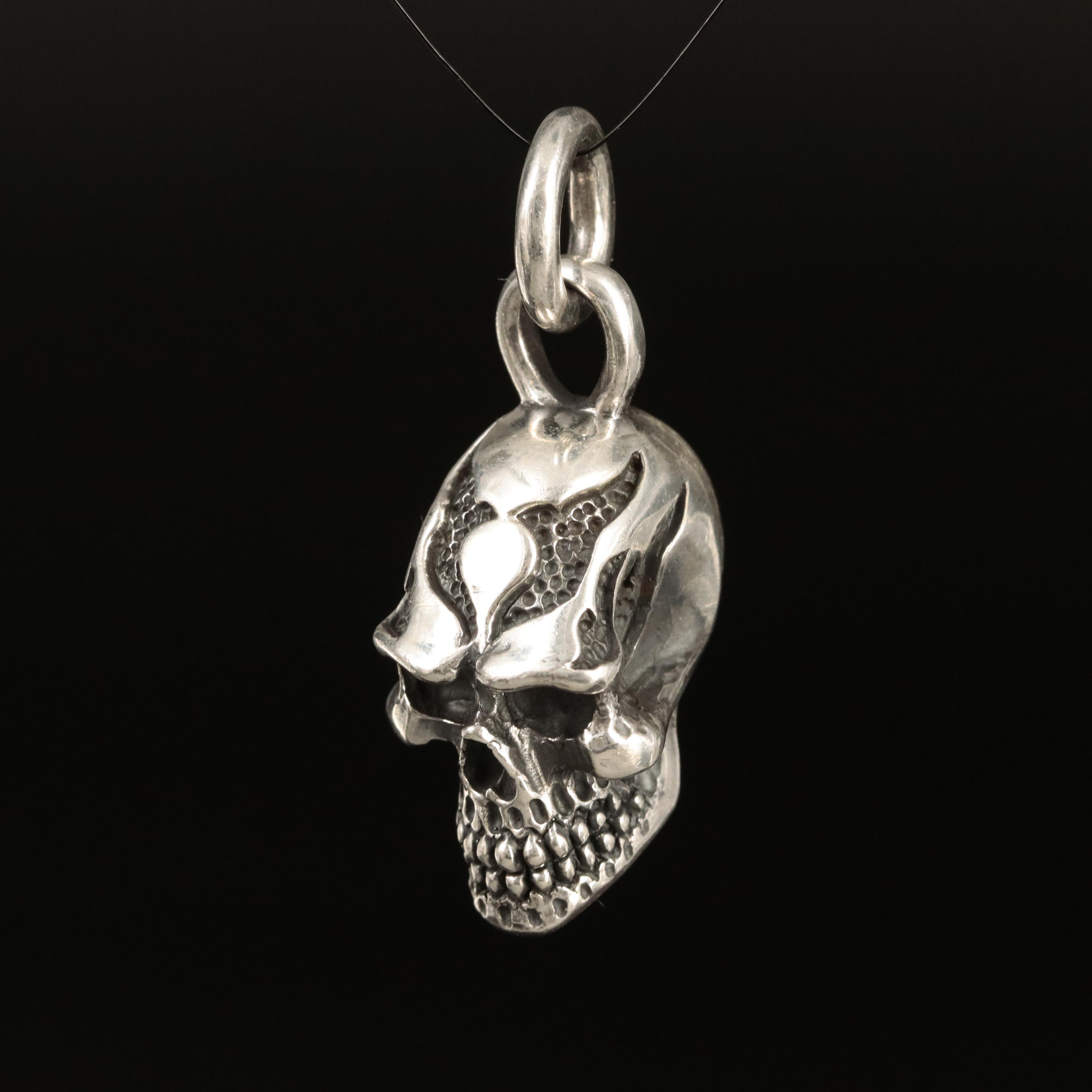 Sterling Skull Pendant