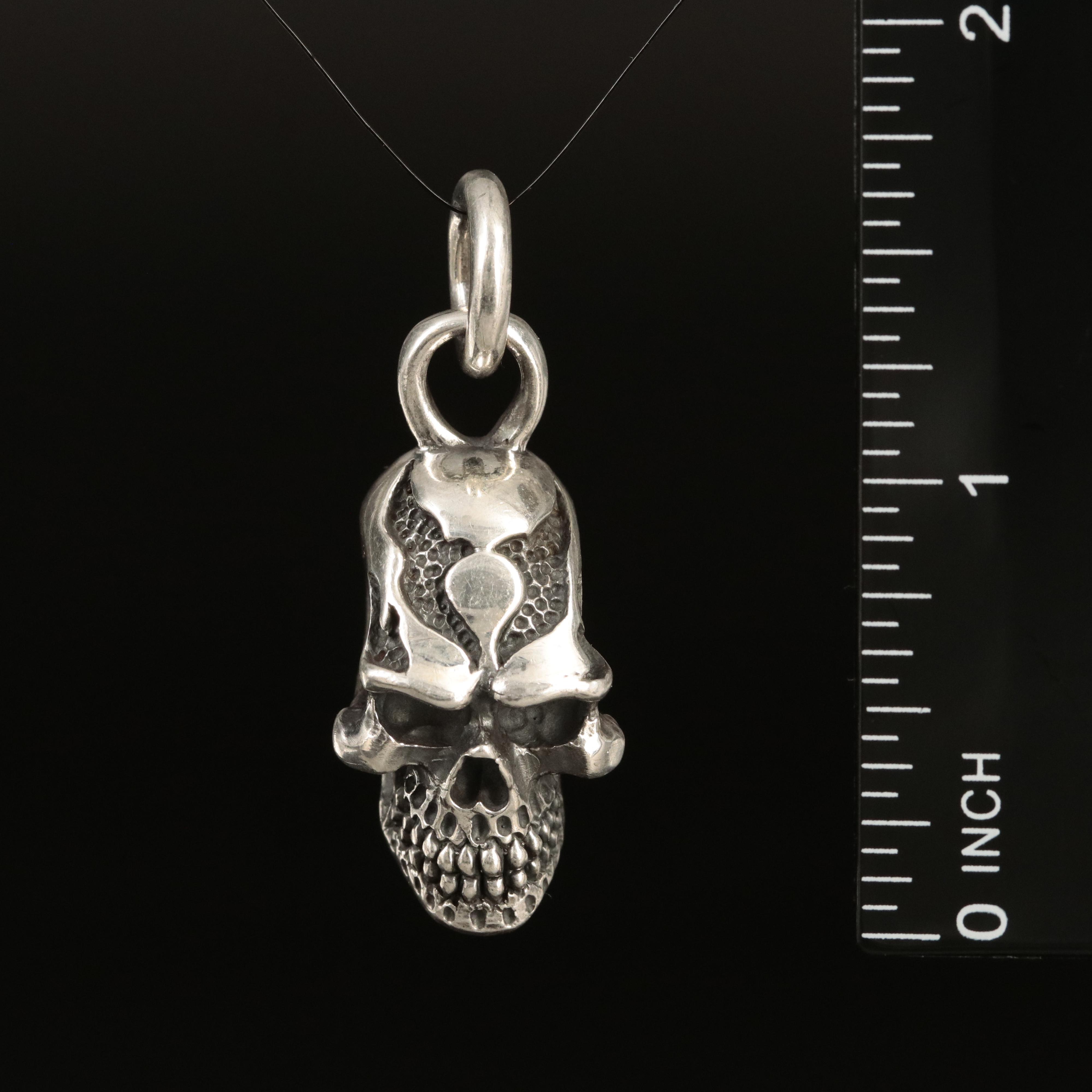 Sterling Skull Pendant