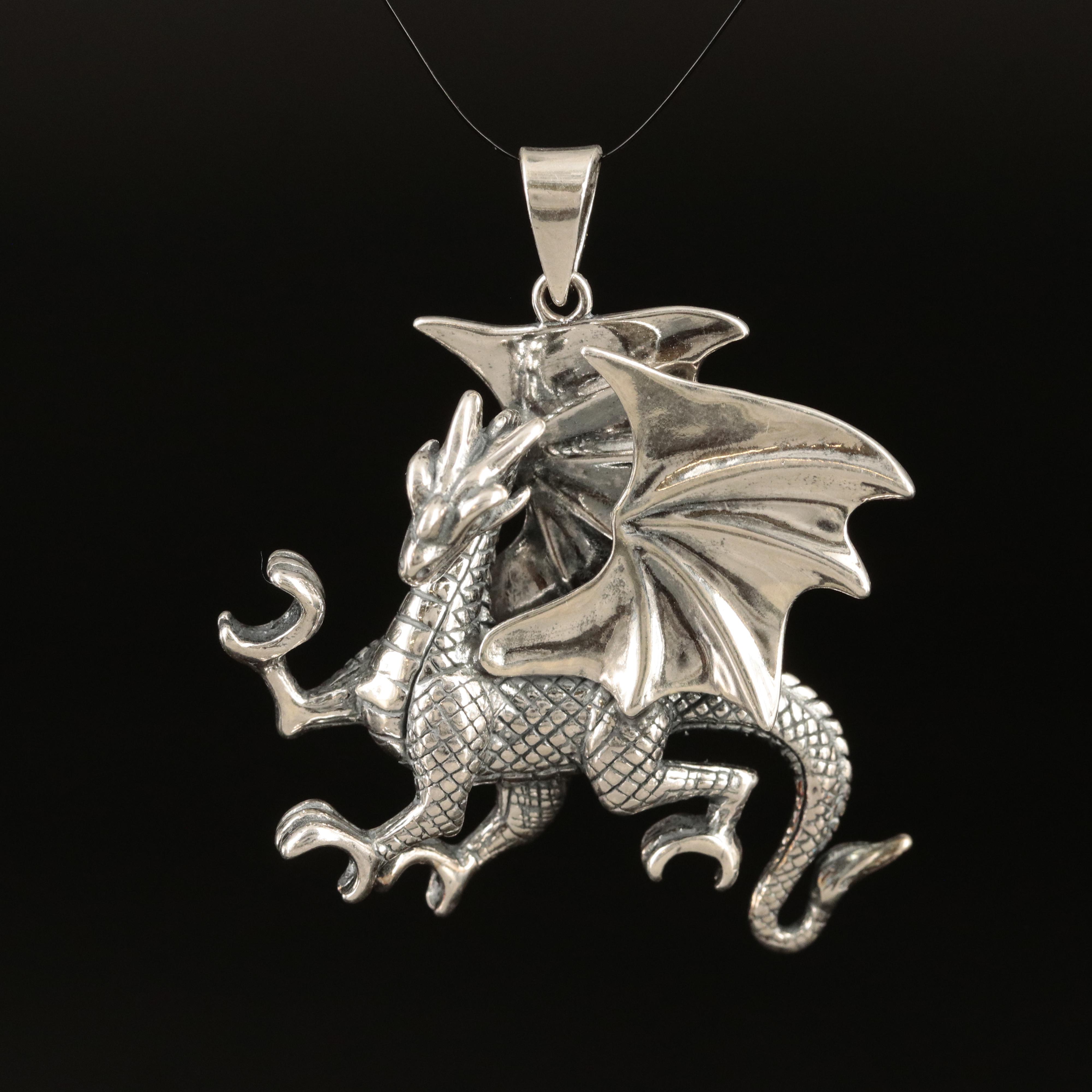 Sterling Dragon Pendant