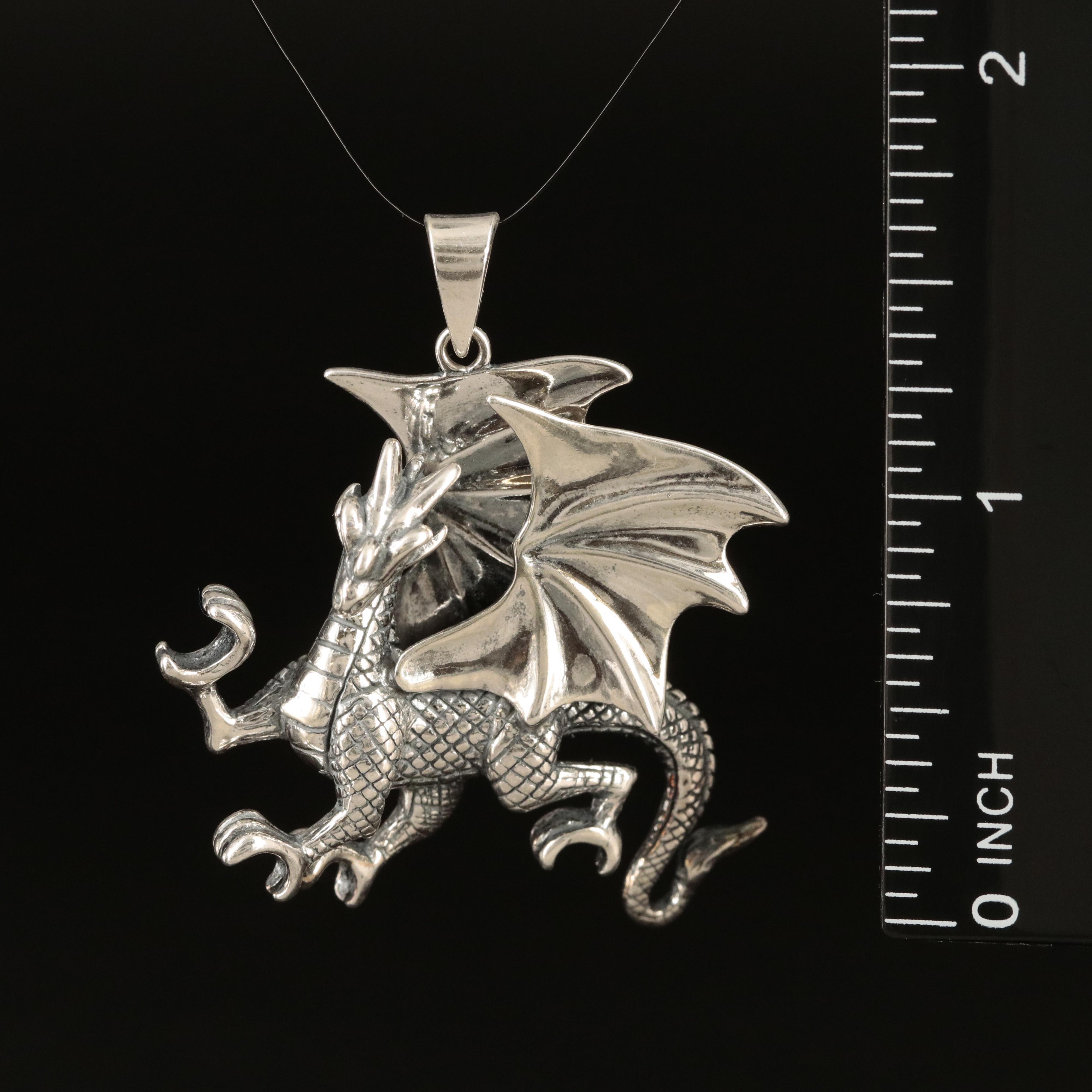 Sterling Dragon Pendant