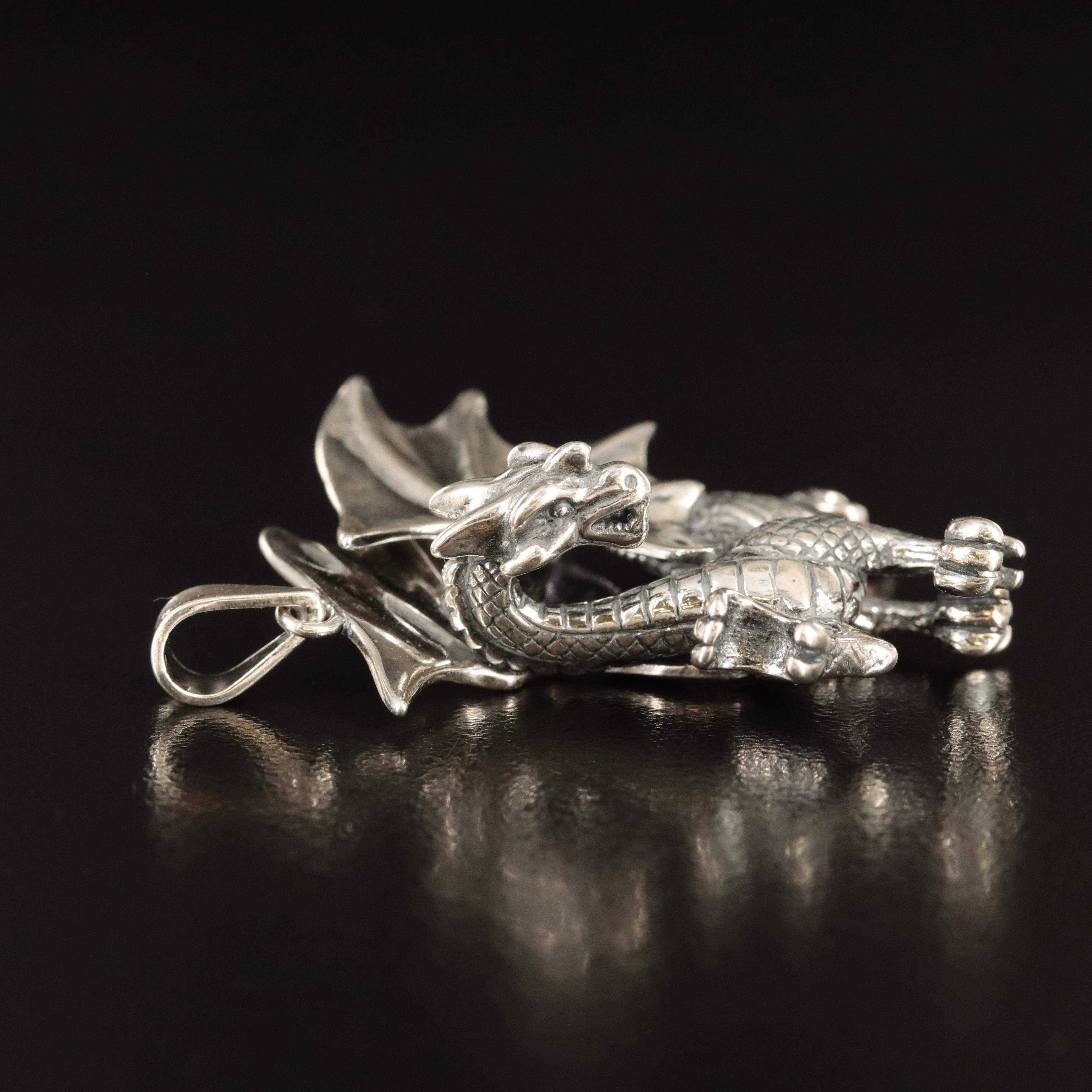 Sterling Dragon Pendant