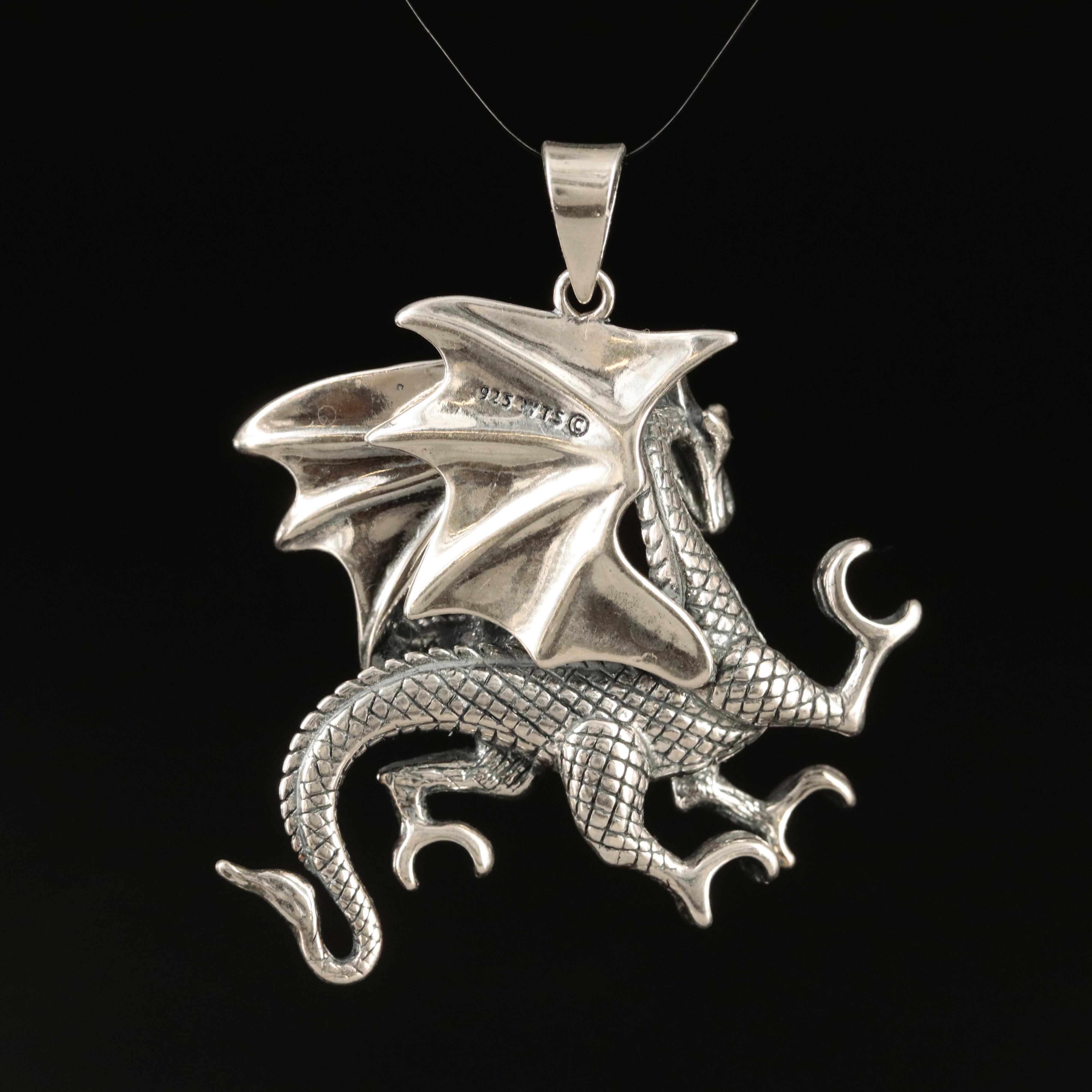 Sterling Dragon Pendant