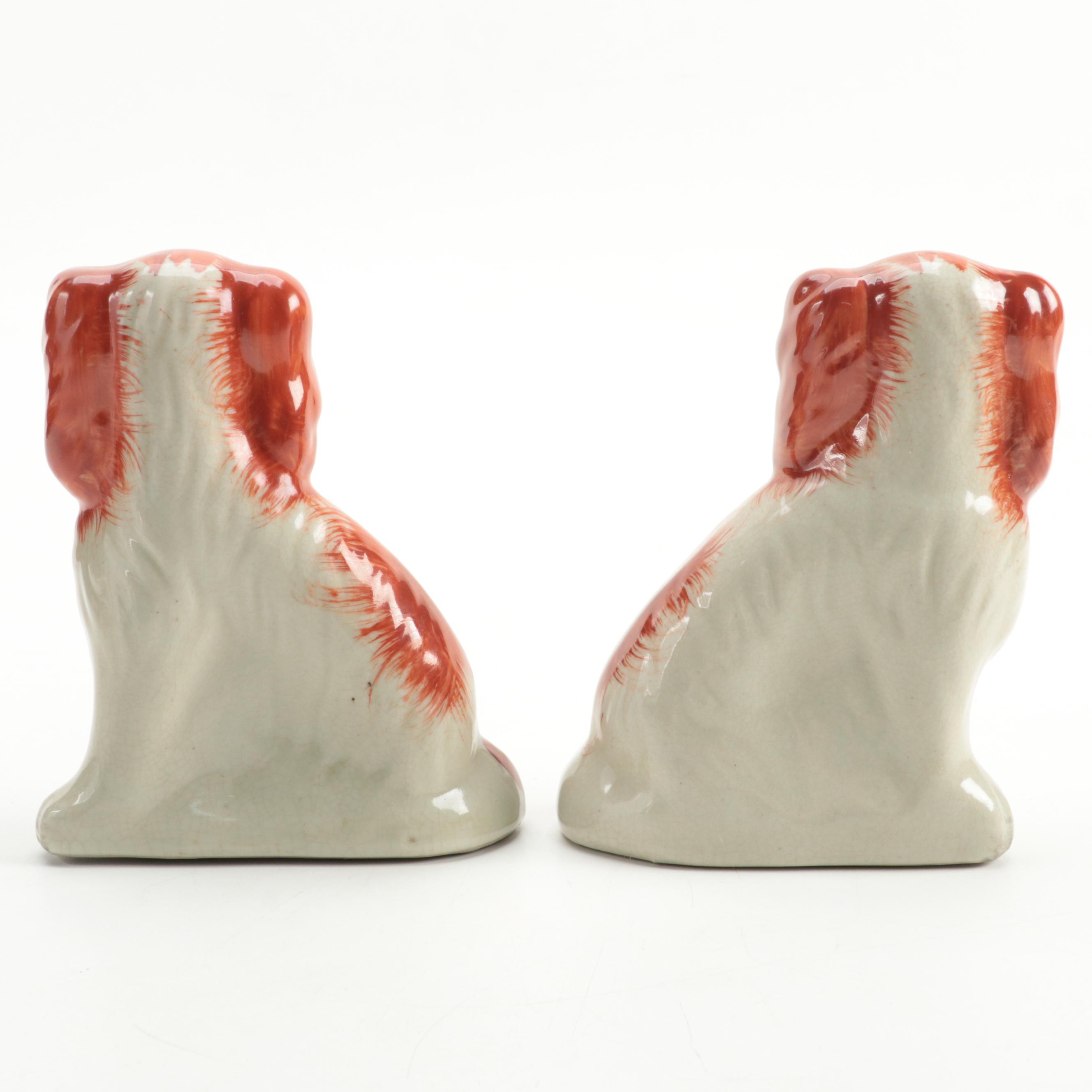 Pair of Carleton Varney Staffordshire Style Ceramic Dog Figurines