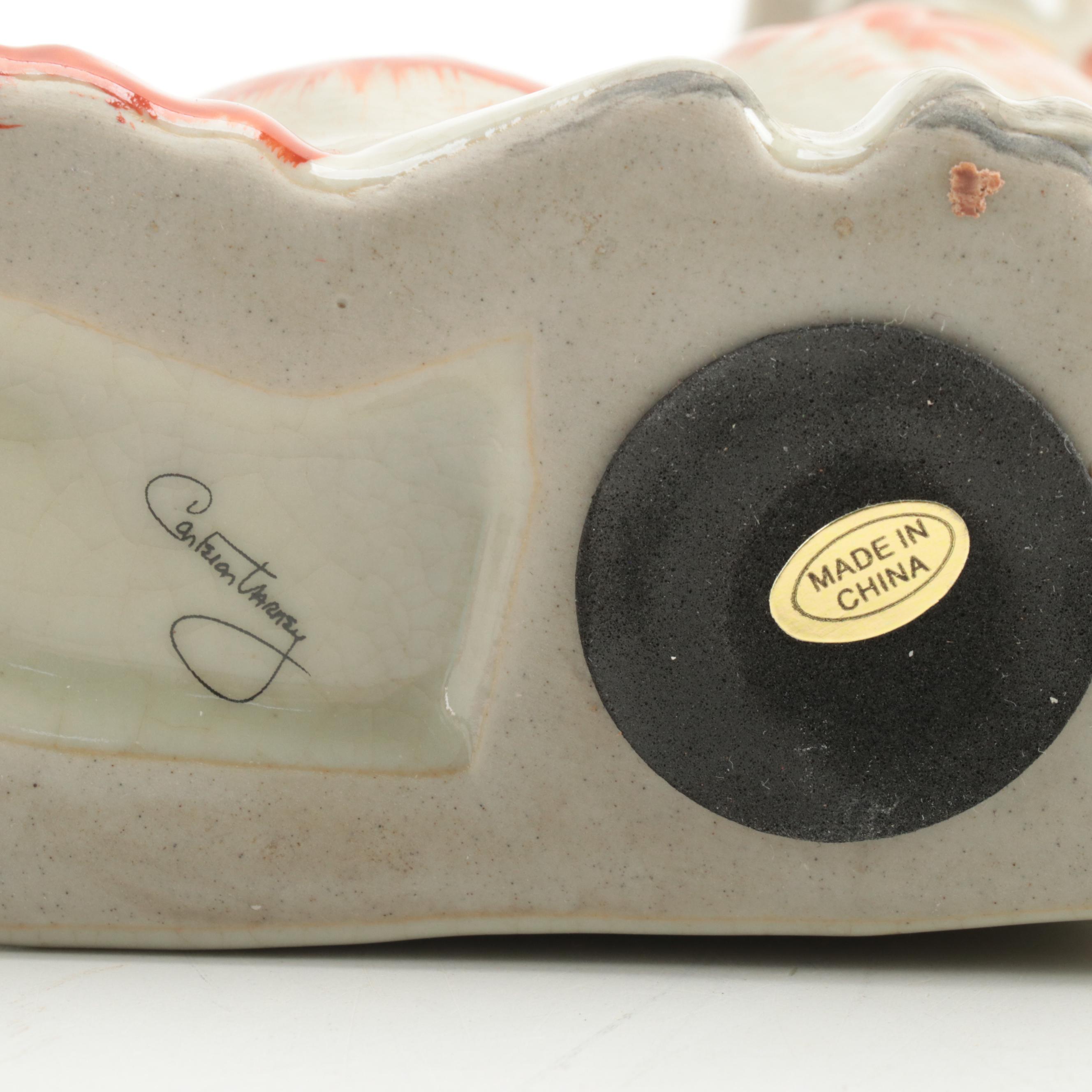 Pair of Carleton Varney Staffordshire Style Ceramic Dog Figurines