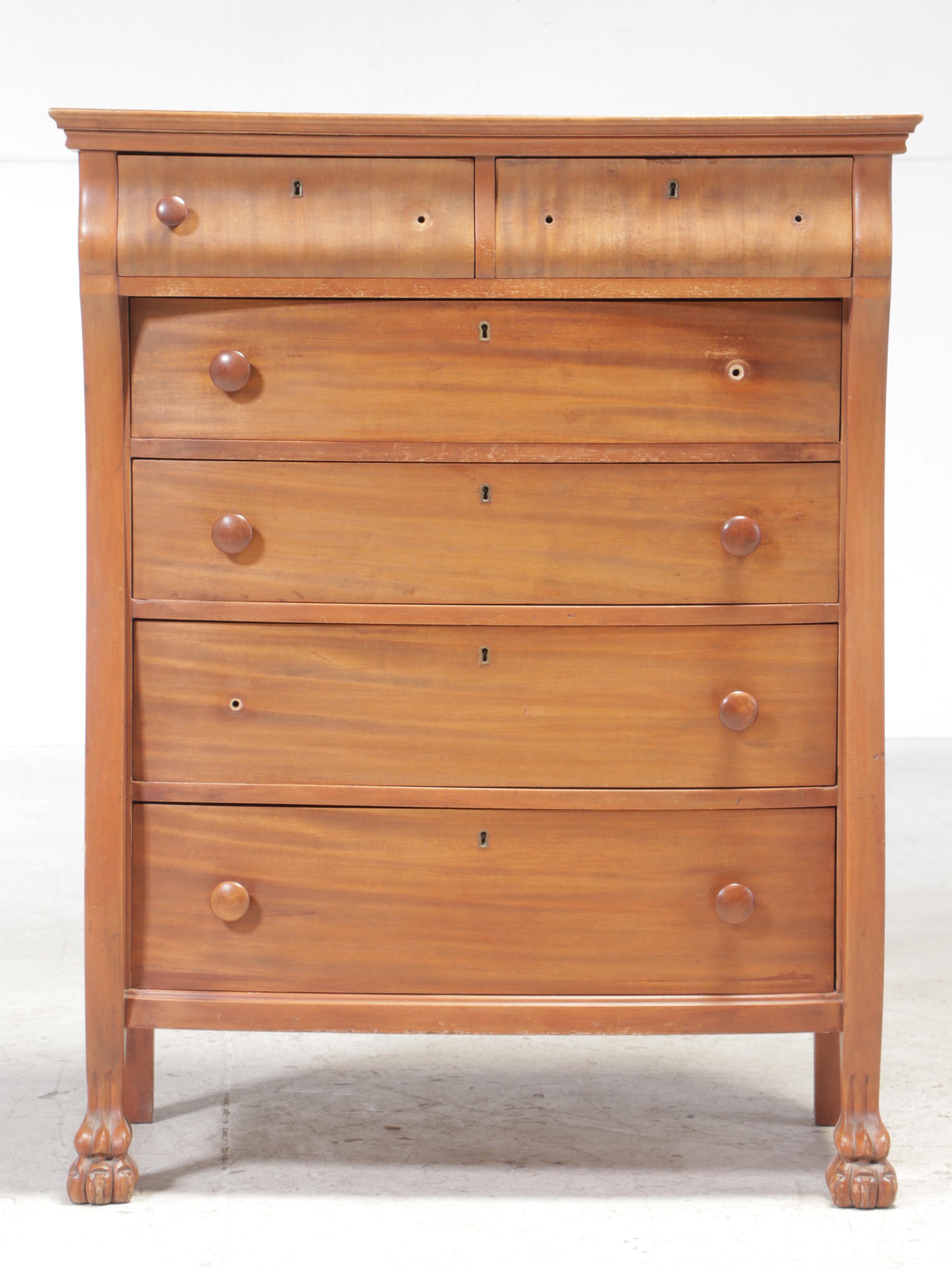 Kreimer & Brother Empire Revival Mahogany Six-Drawer Chest, Early 20th Century