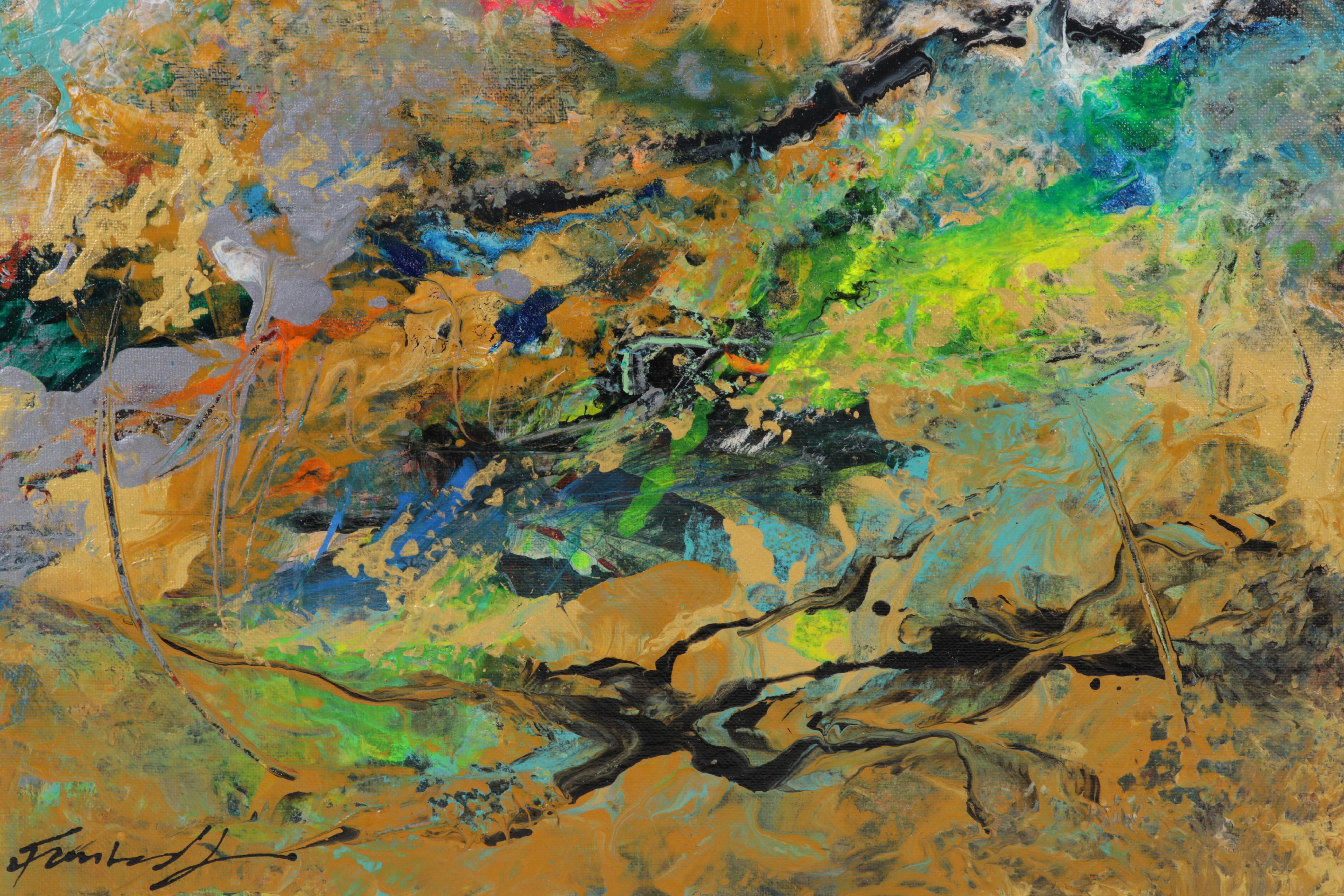 Farshad Lanjani Abstract Acrylic Painting, 21st Century