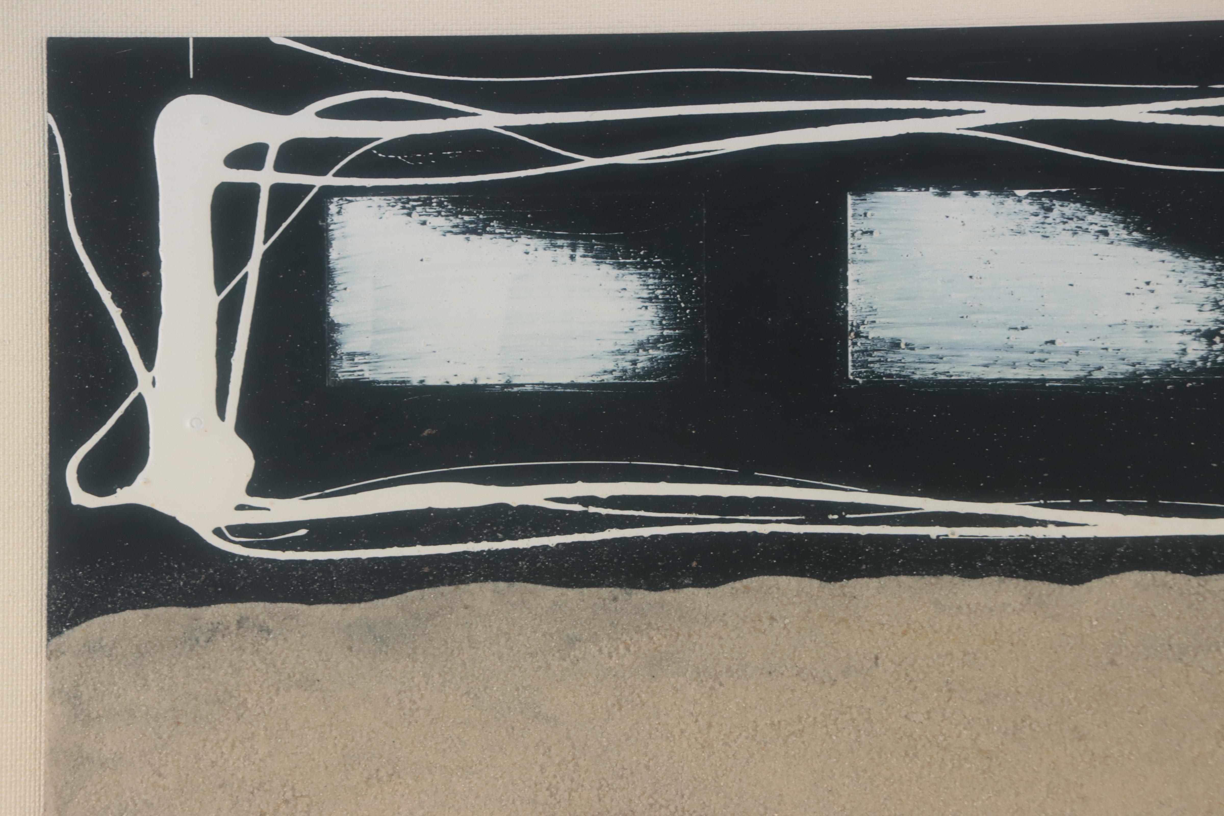 Daniel Ruiz Abstract Non-Objective Mixed Media Painting, Late 20th Century